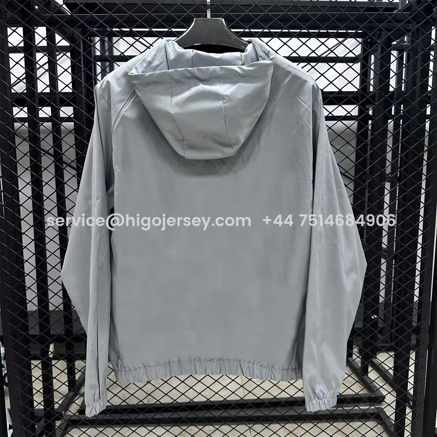 Higojerseys-Sao Paulo 25-26 Throwback Windbreaker Jacket - Grey