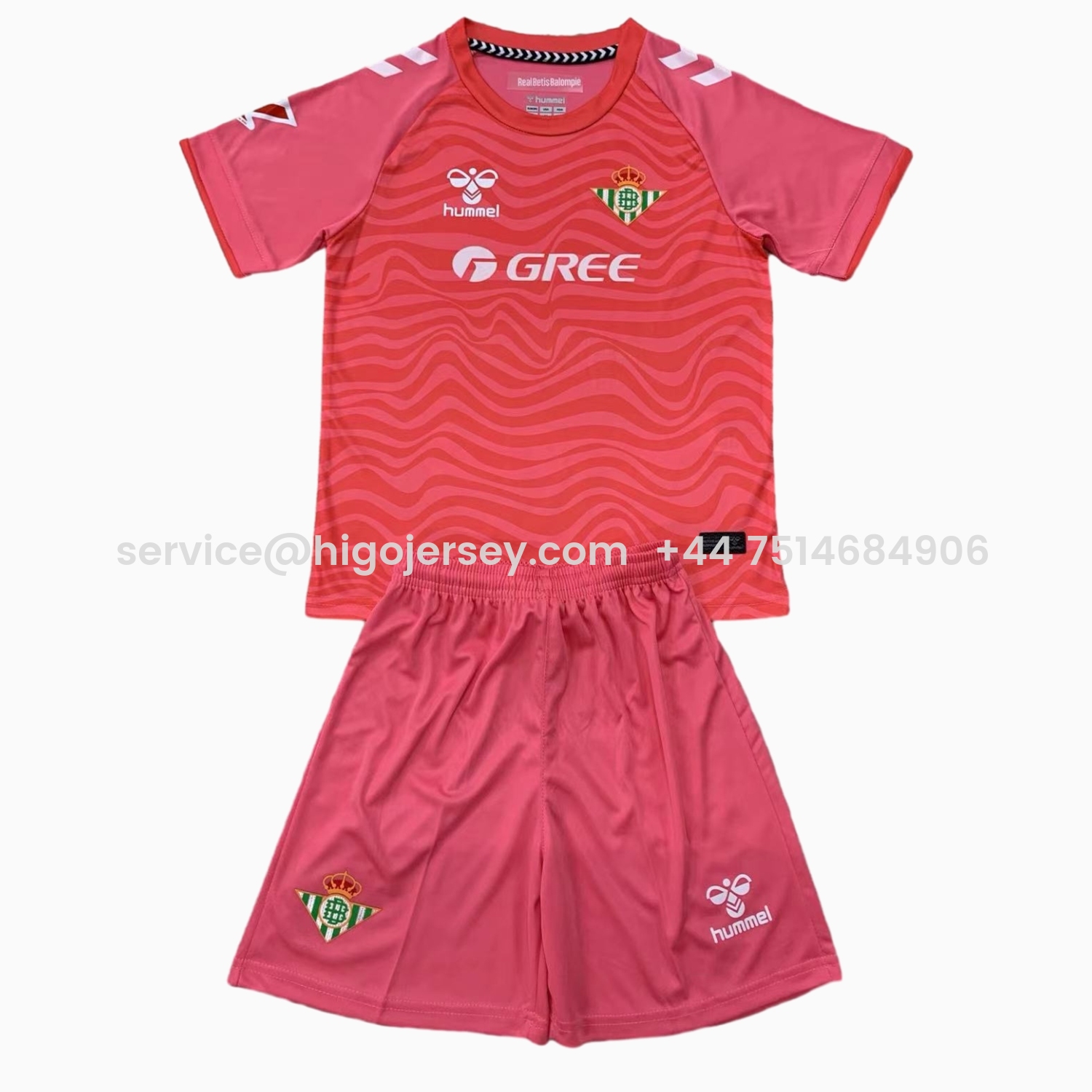 Higojerseys-Real Betis 24-25 Pink Goalkeeper Men's Adult Jersey Set - Fans Version