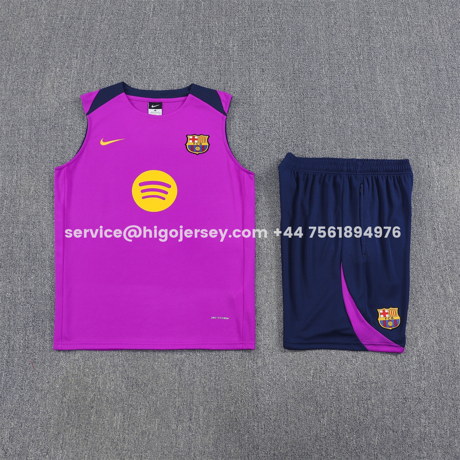 Higojerseys-Barcelona 25-26 Vest Training Set - Purple Vest and Dark Blue Shorts
