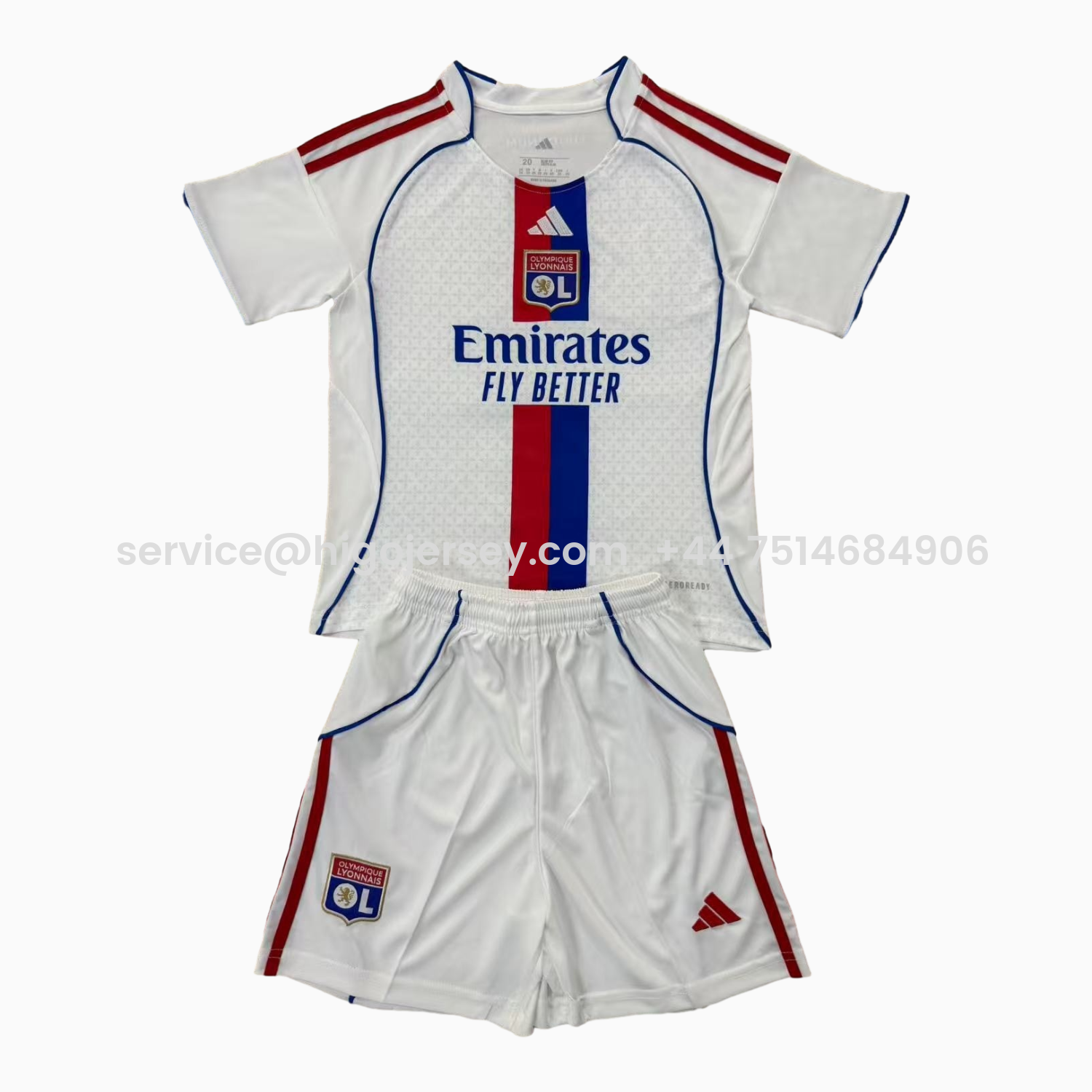 Higojerseys-Lyon 25-26 Home Men's Adult Jersey Set - Fans Version