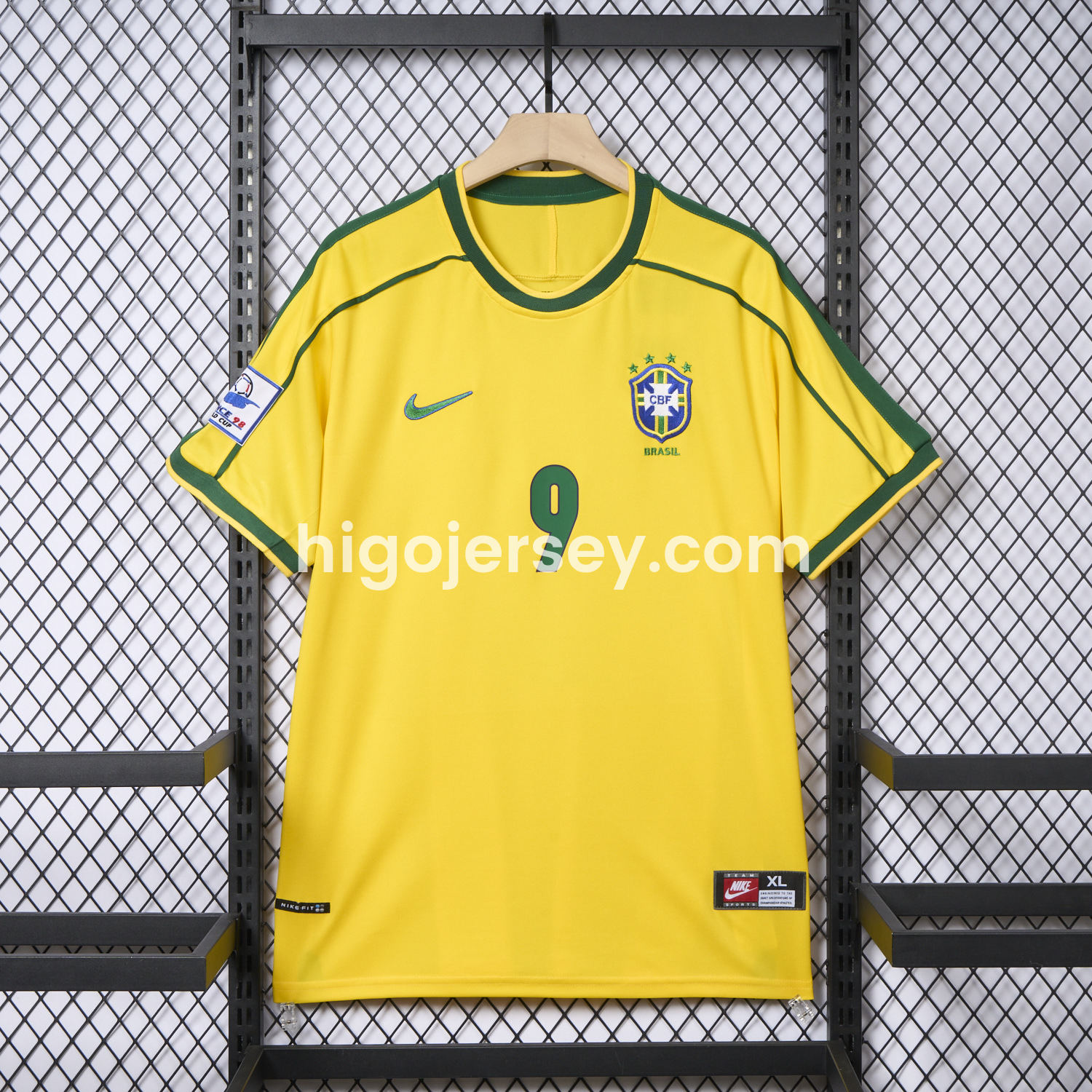 Higojerseys-Retro Brazil 1998 Home Jersey