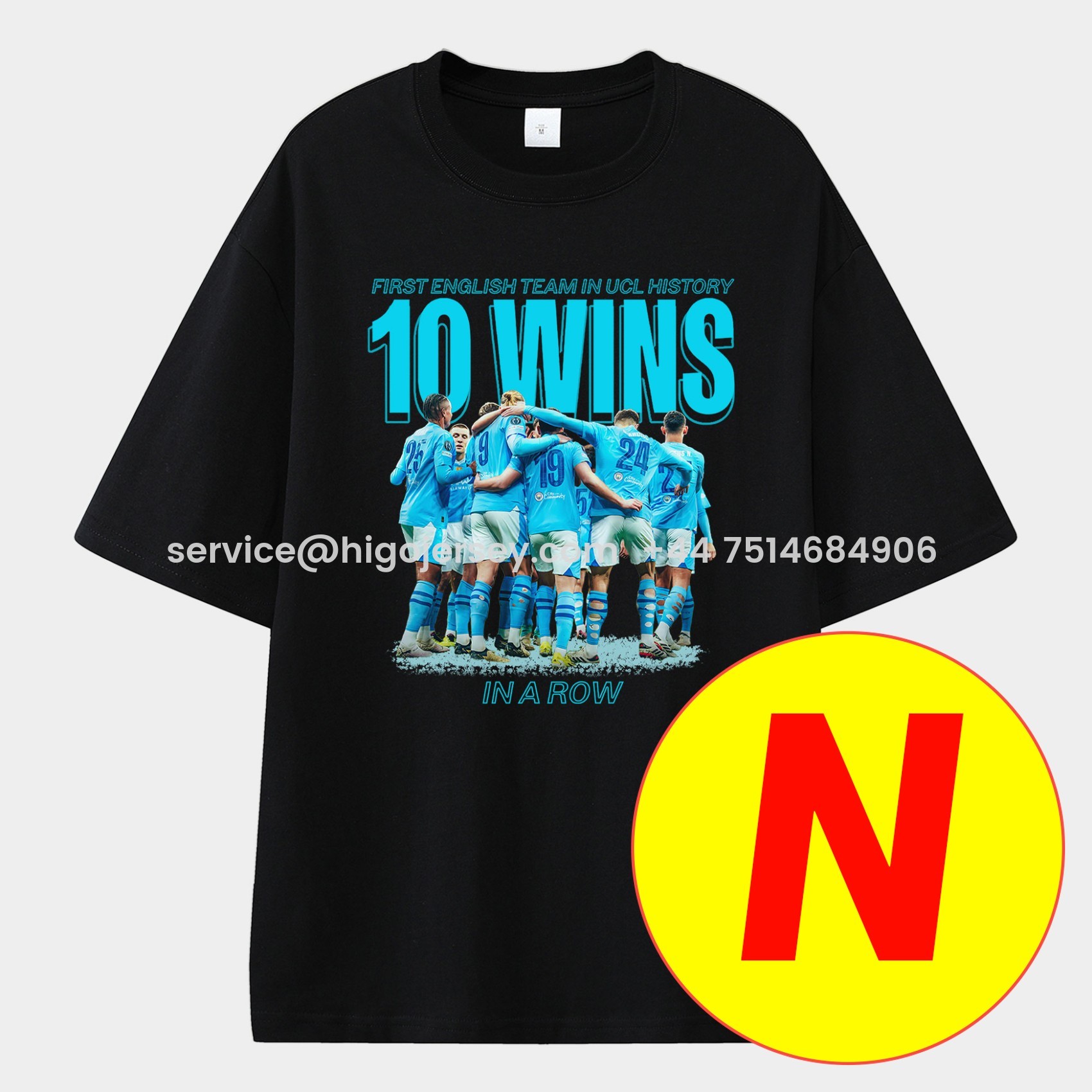 Higojerseys-Manchester City Highlights Of The Decade Unisex Pure Cotton T-shirt