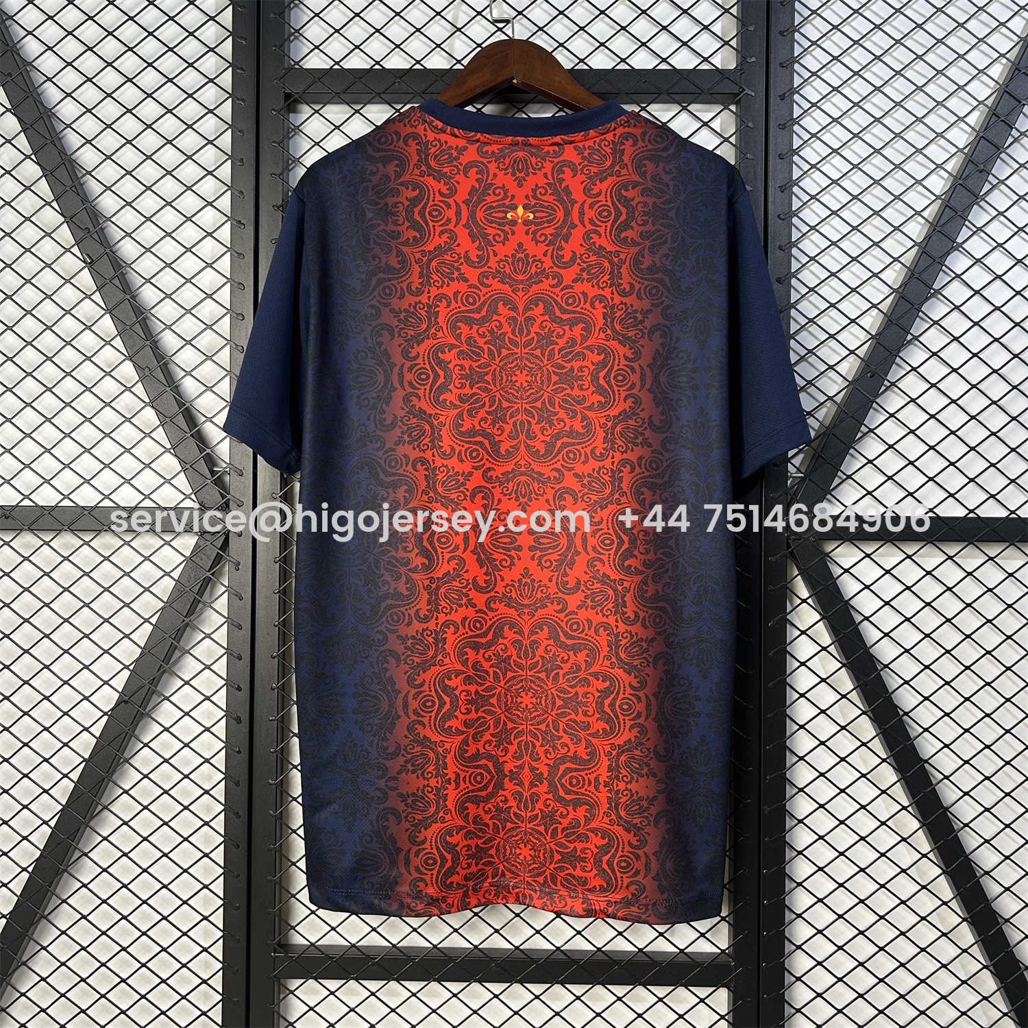 Higojerseys-Paris Saint-Germain PSG 25-26 Champions League Commemorative Edition Red Blue Flower Pattern T-shirts