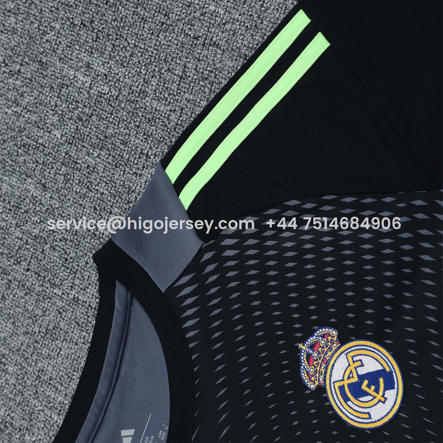 Higojerseys-Real Madrid 25-26 Short-Sleeve Training Set - Deep Gray Top & Gray Shorts