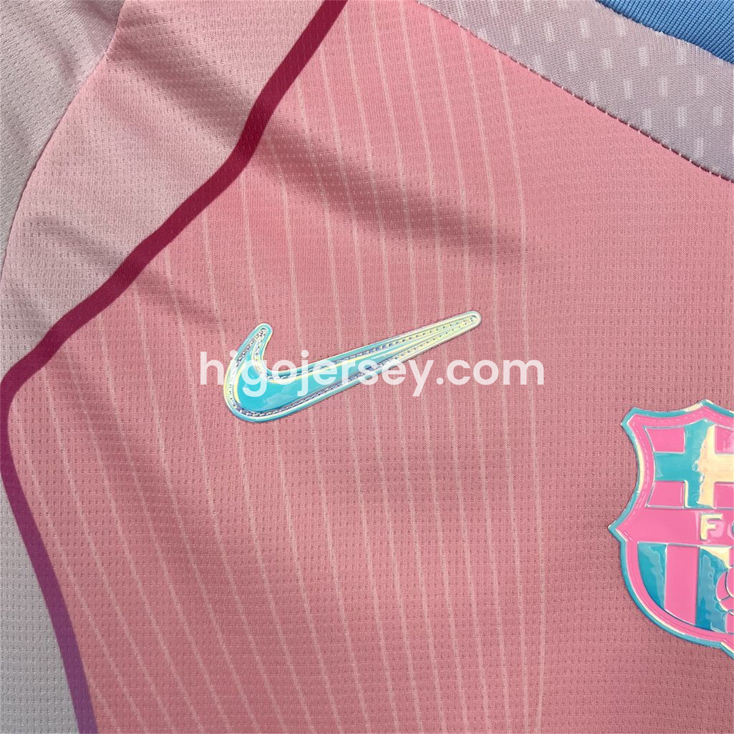 Higojerseys-Barcelona 25-26 T90 White Lines Pink Special Jersey - Fans Version