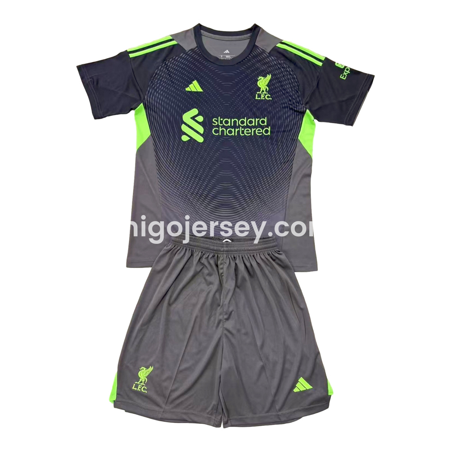 Higojerseys-Liver.pool 25-26 Black Grey Goalkeeper Kids Kit