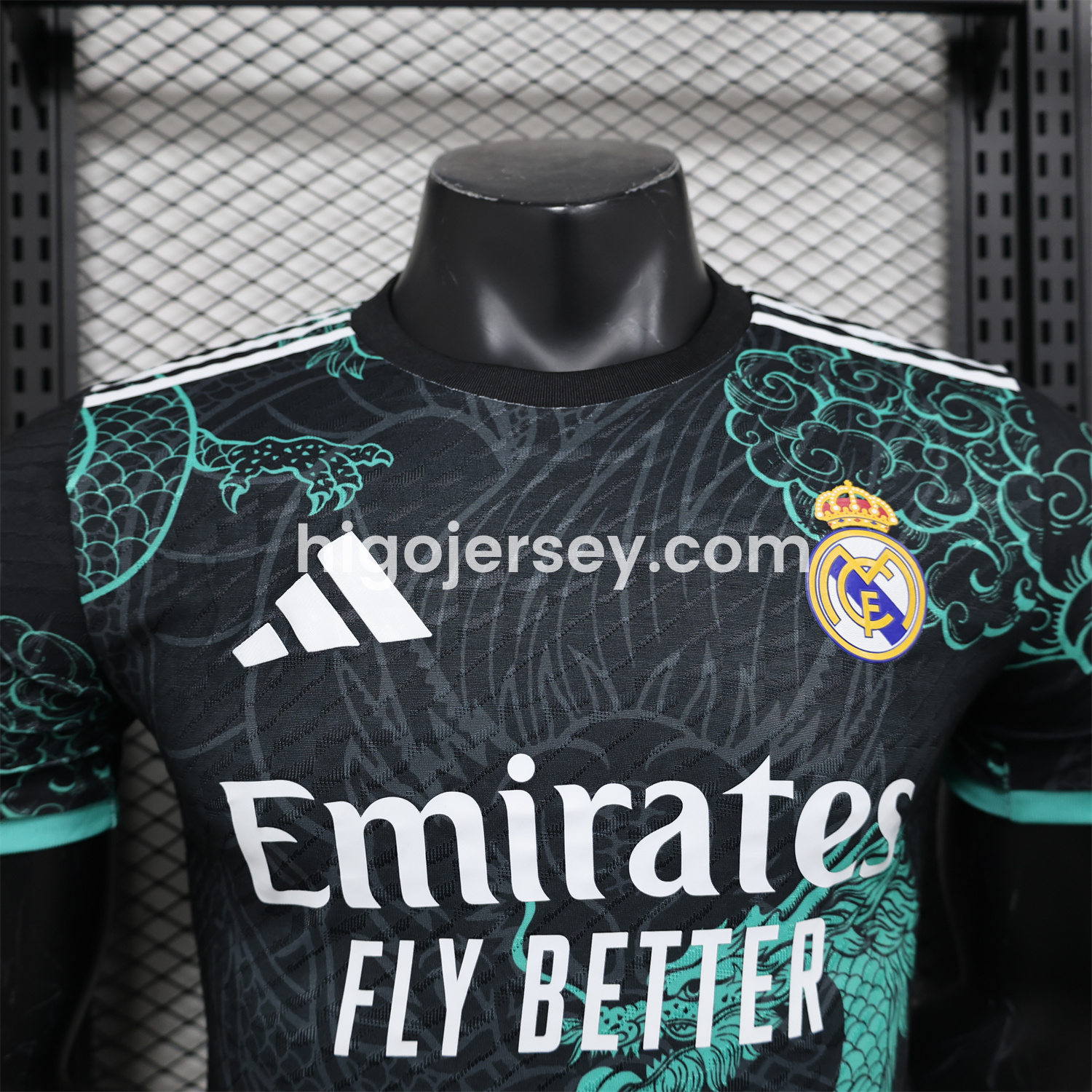 Higojerseys-Real Madrid 24-25 Black and Green Loong Jersey - Player Version