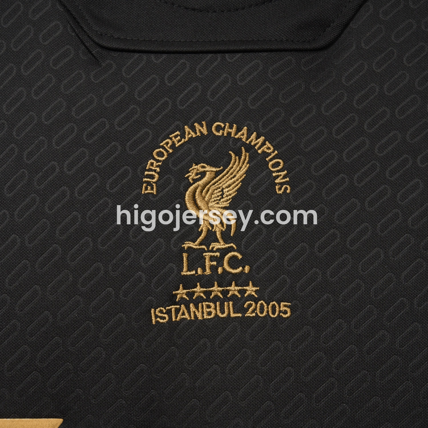 Higojerseys-Liver.pool 25-26 Istanbul 2005 Anniversary Black Jersey - Fans Version
