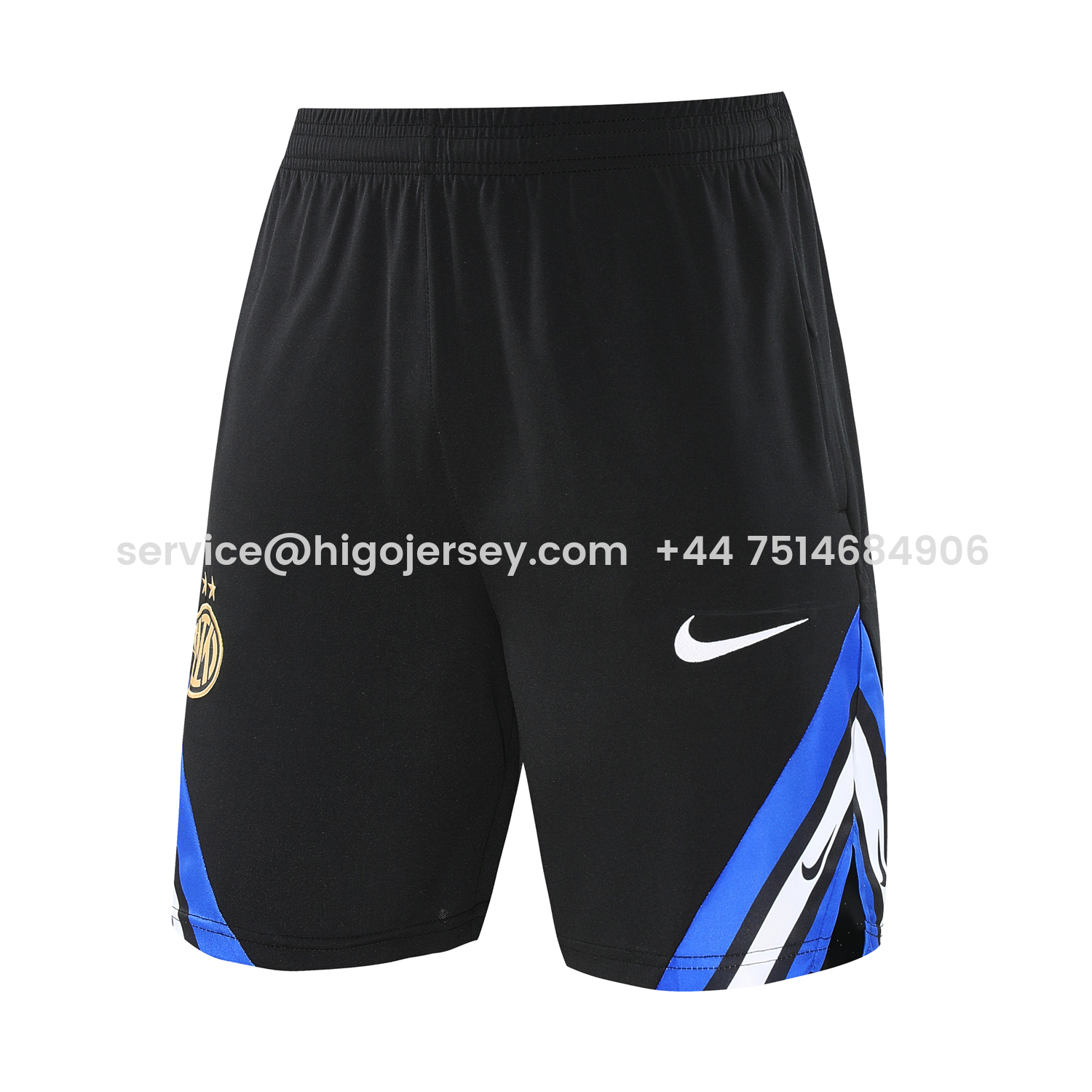 Higojerseys-Inter Milan 25-26 Short-Sleeve Training Set - Black Top & Black Shorts