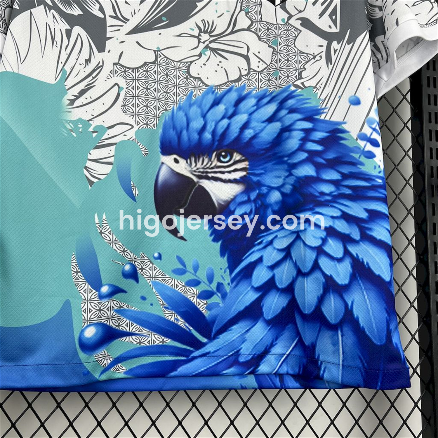 Higojerseys-Brazil 2025 Blue Macaw Special Edition White Jersey - Fans Version