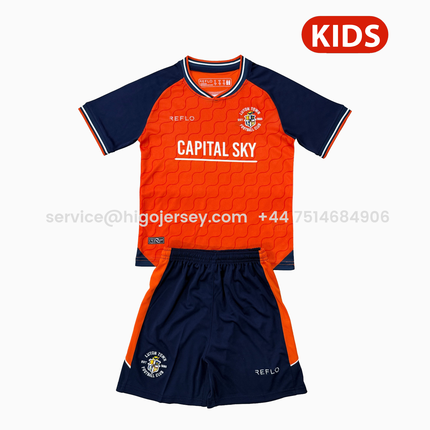 Higojerseys-Luton Town 25-26 Home Kids Kit