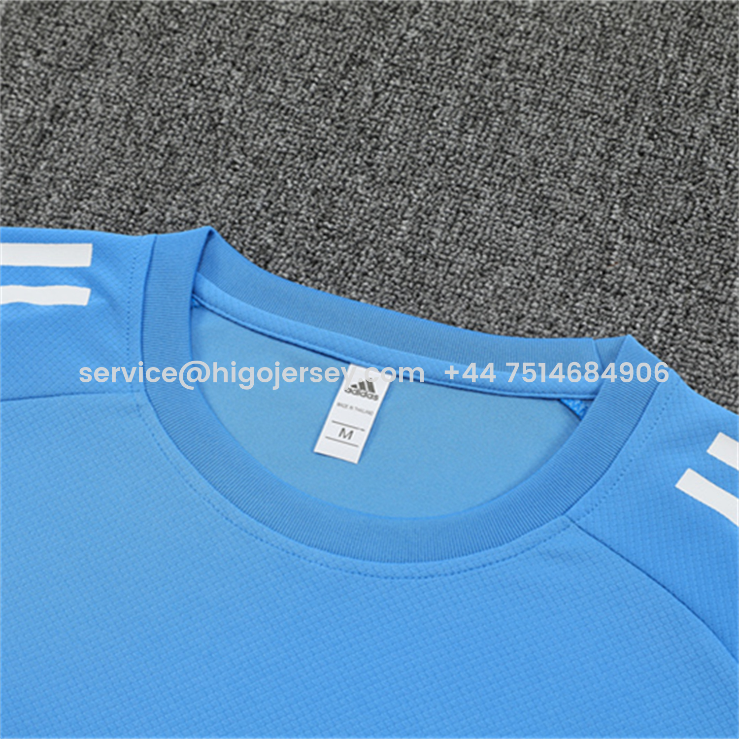 Higojerseys-Real Madrid 25-26 Short-Sleeve Training Set - Sky Blue Top and Sky Blue Shorts
