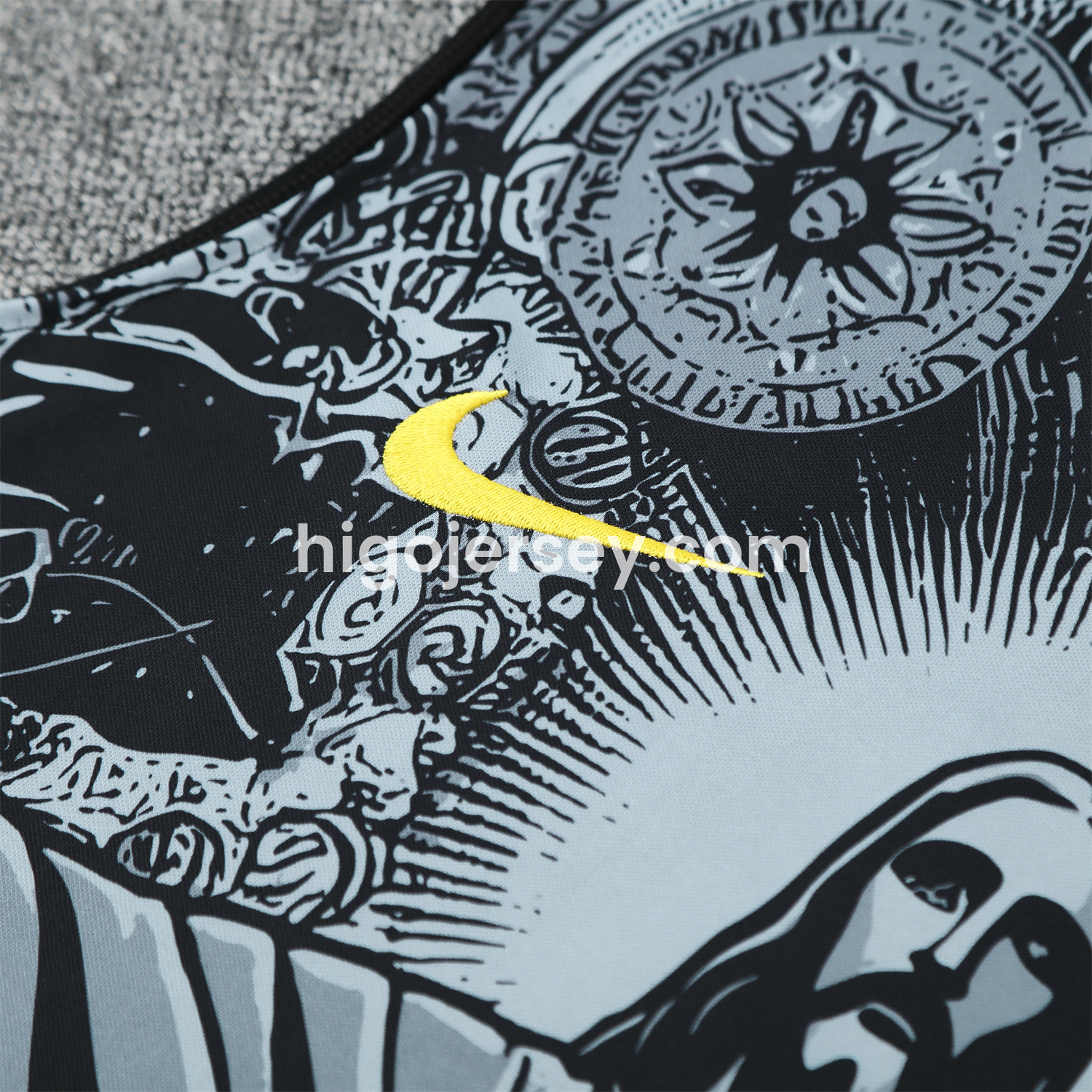 Higojerseys-Brazil 25-26 Gray Jesus Statue Vest Training Set - Gray Vest & Black Shorts