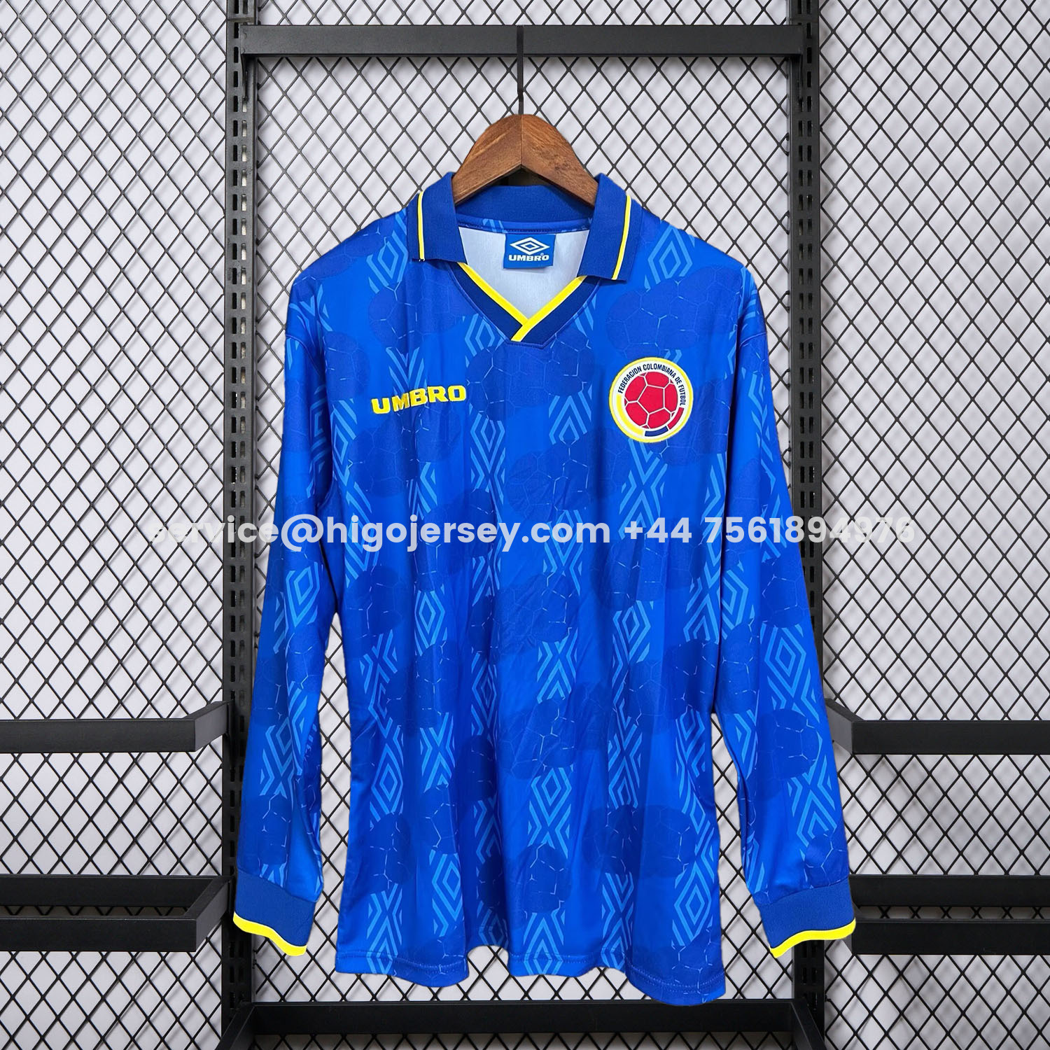 Higojerseys-Retro Colombia 1994 Away Long Sleeves Jersey