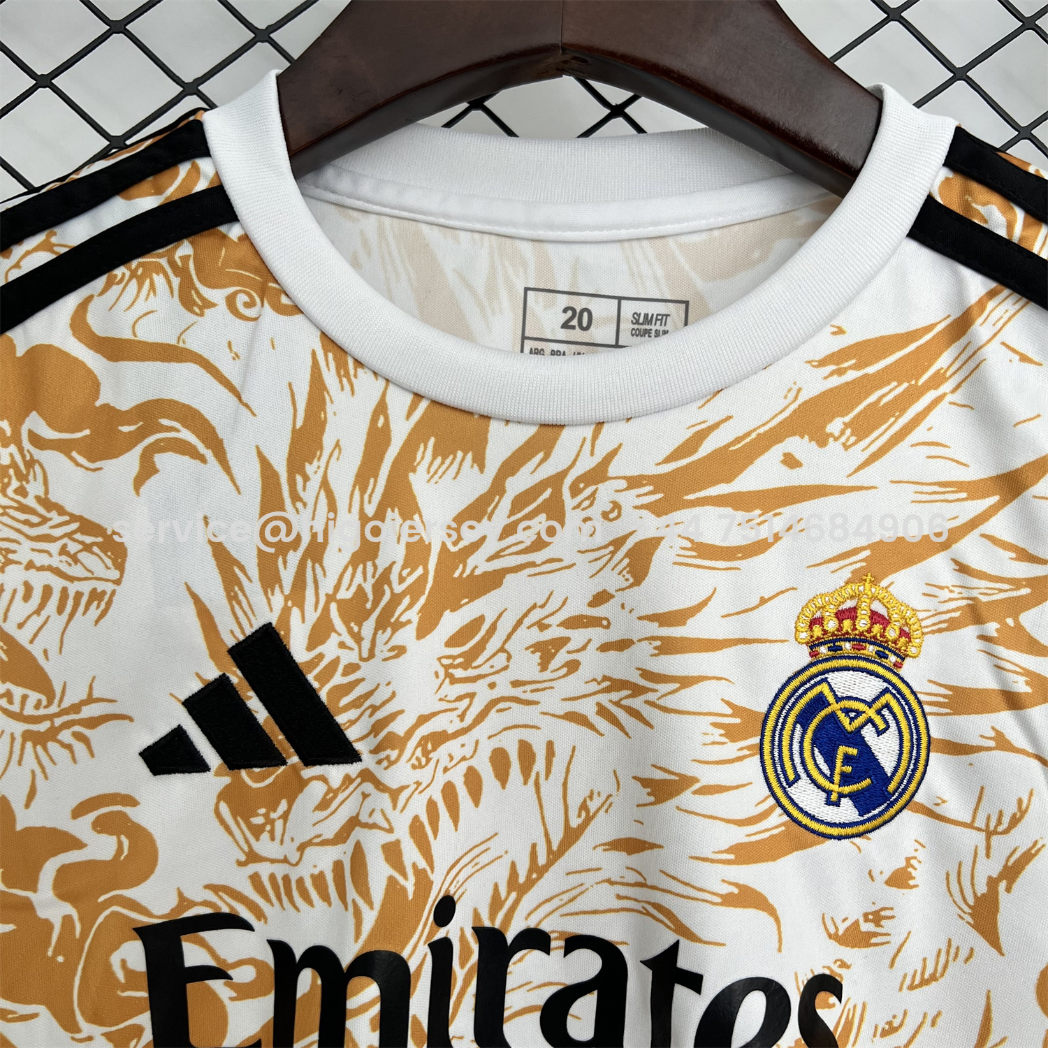 Higojerseys-Real Madrid 25-26 Orange And Black Dragon Special Kids Kit