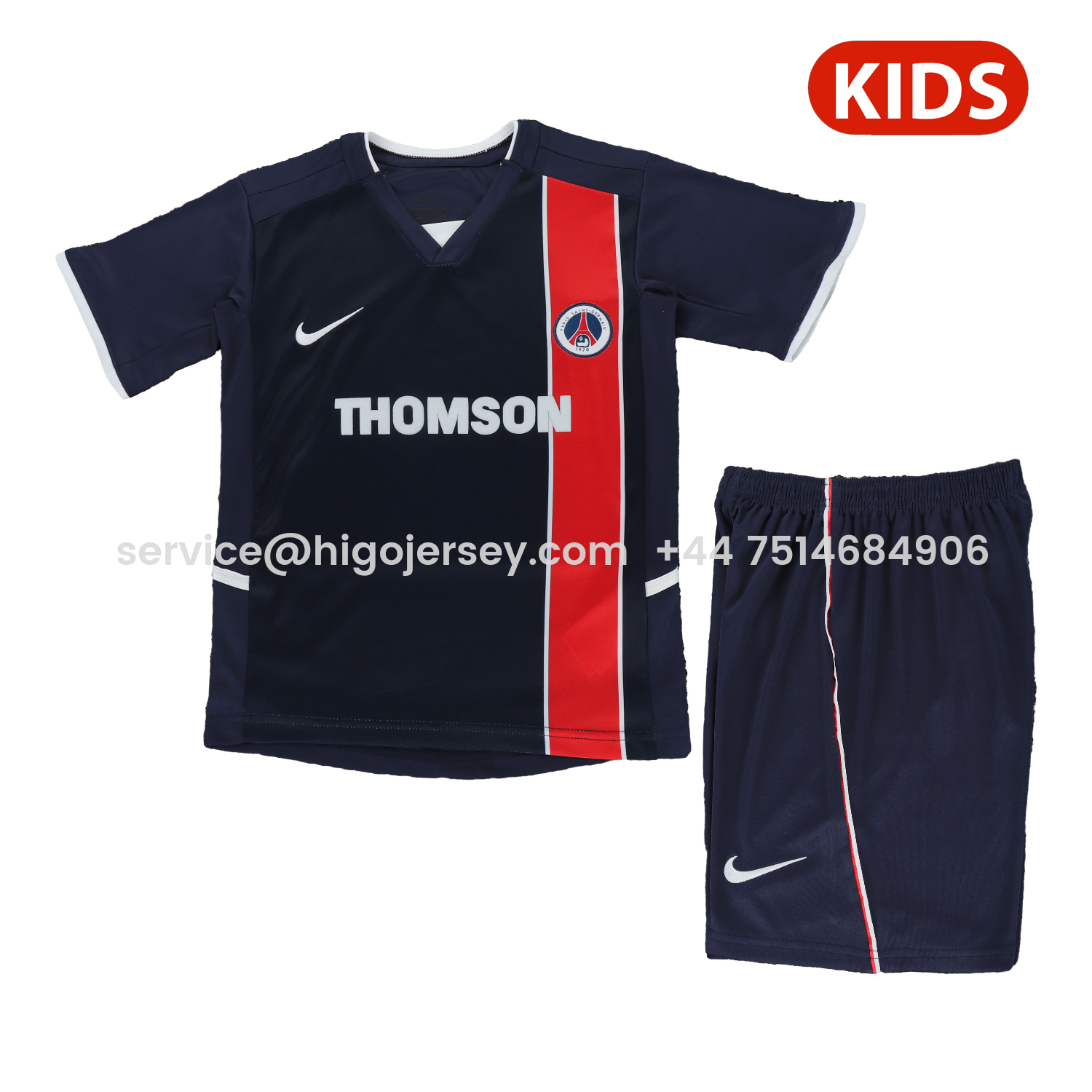 Higojerseys-Retro Paris Saint-Germain PSG 2002-03 Home Kids Kit