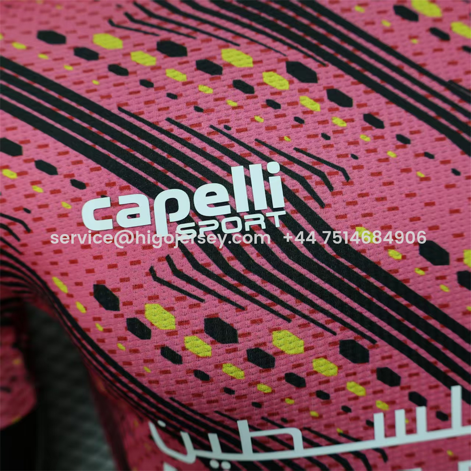 Higojerseys-Club Deportivo Palestino Palestine 25-26 Black Lines Pink Jersey With L‘BONVIEU No.11 - Player Version