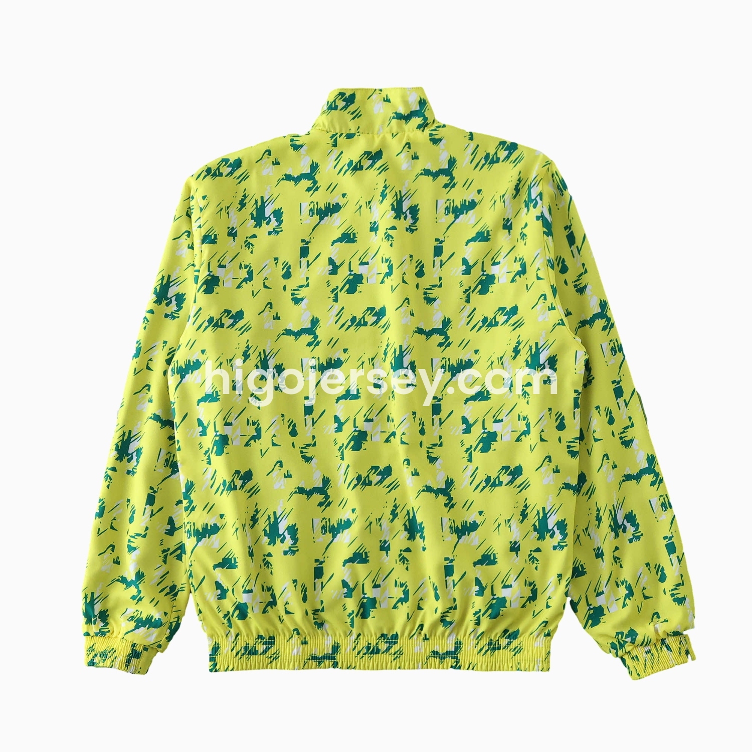 Higojerseys-Norwich City 1992-94 Retro Style Double Sided Reversible Windbreaker - Green & Yellow