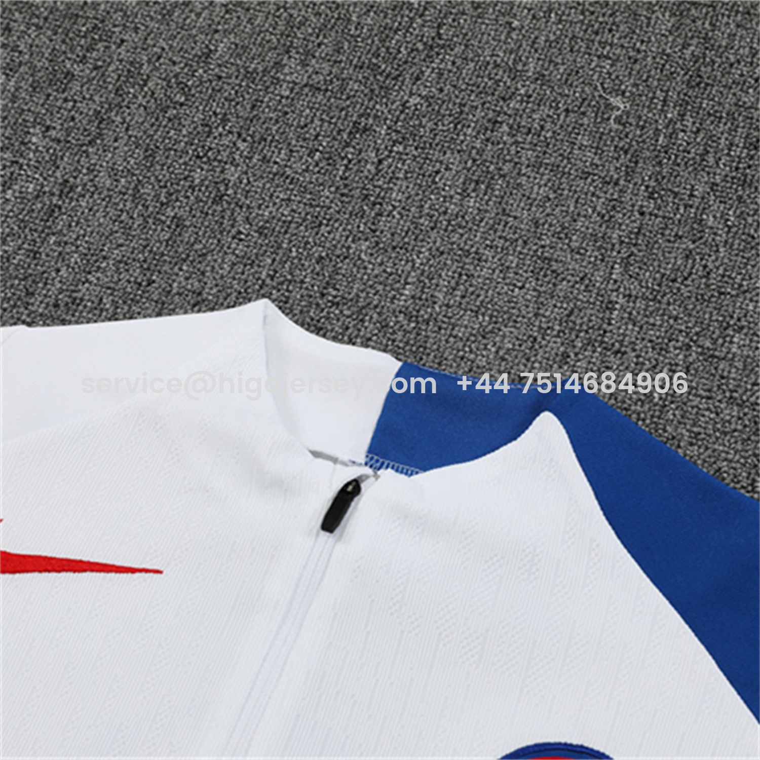 Higojerseys-Paris Saint-Germain PSG 25-26 Long Sleeve Training Set - Player Version - White Top and Black Pants