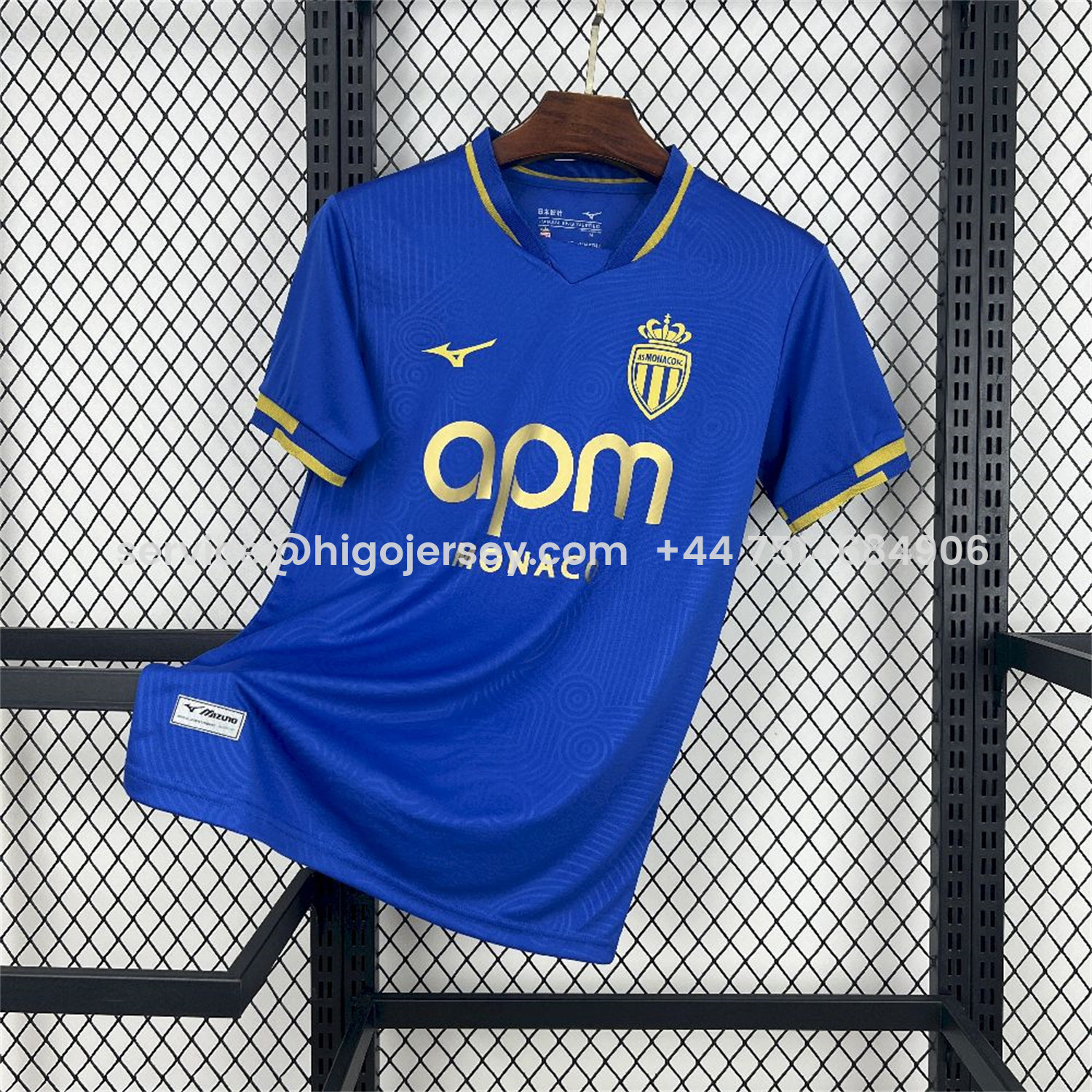 Higojerseys-AS Monaco 25-26 Away Blue Jersey - Fans Version