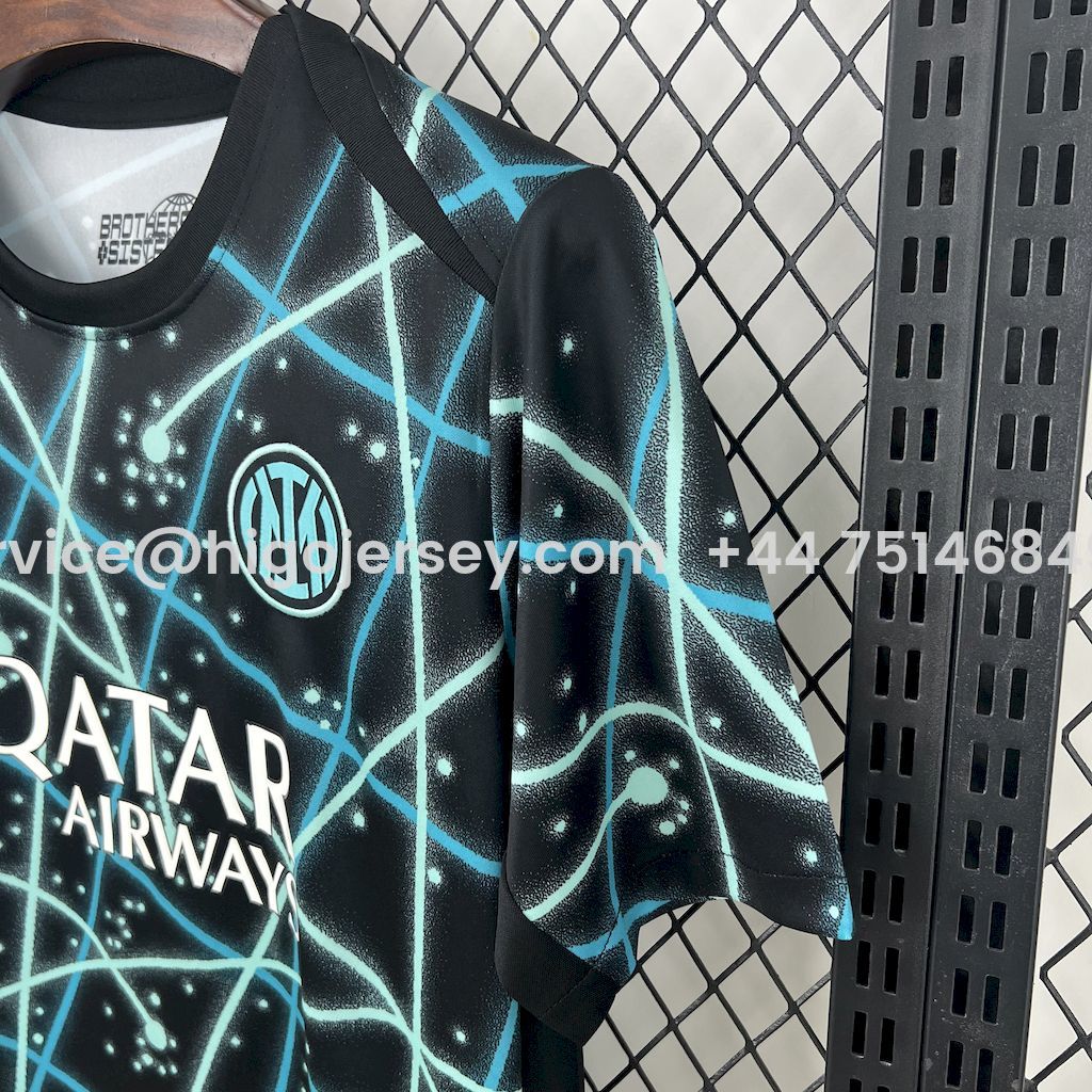 Higojerseys-Inter Milan 25-26 Black Blue Pre-Match Training Jersey - Fans Version