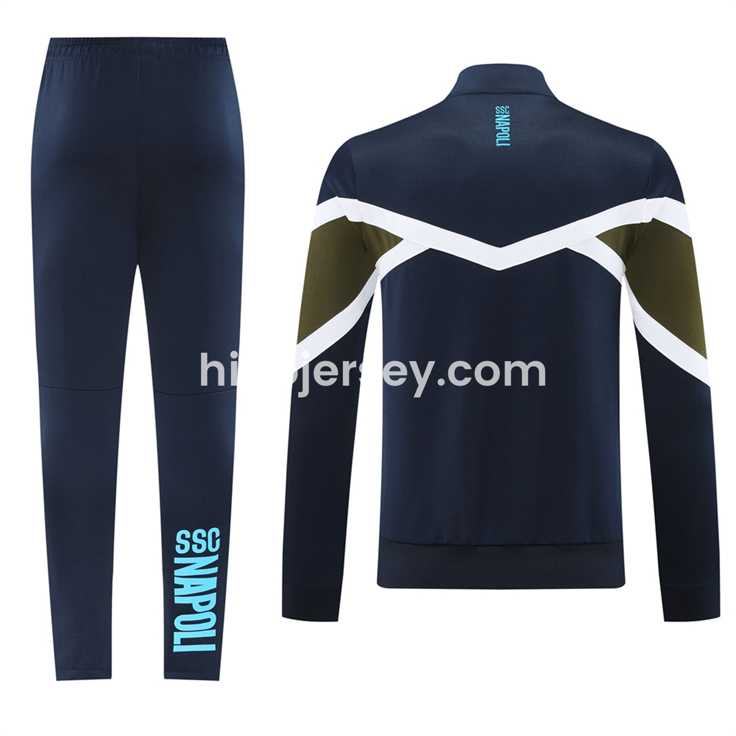 Higojerseys-Napoli 24-25 Throwback Jacket Training Tracksuit - Deep Blue Jackets & Pants