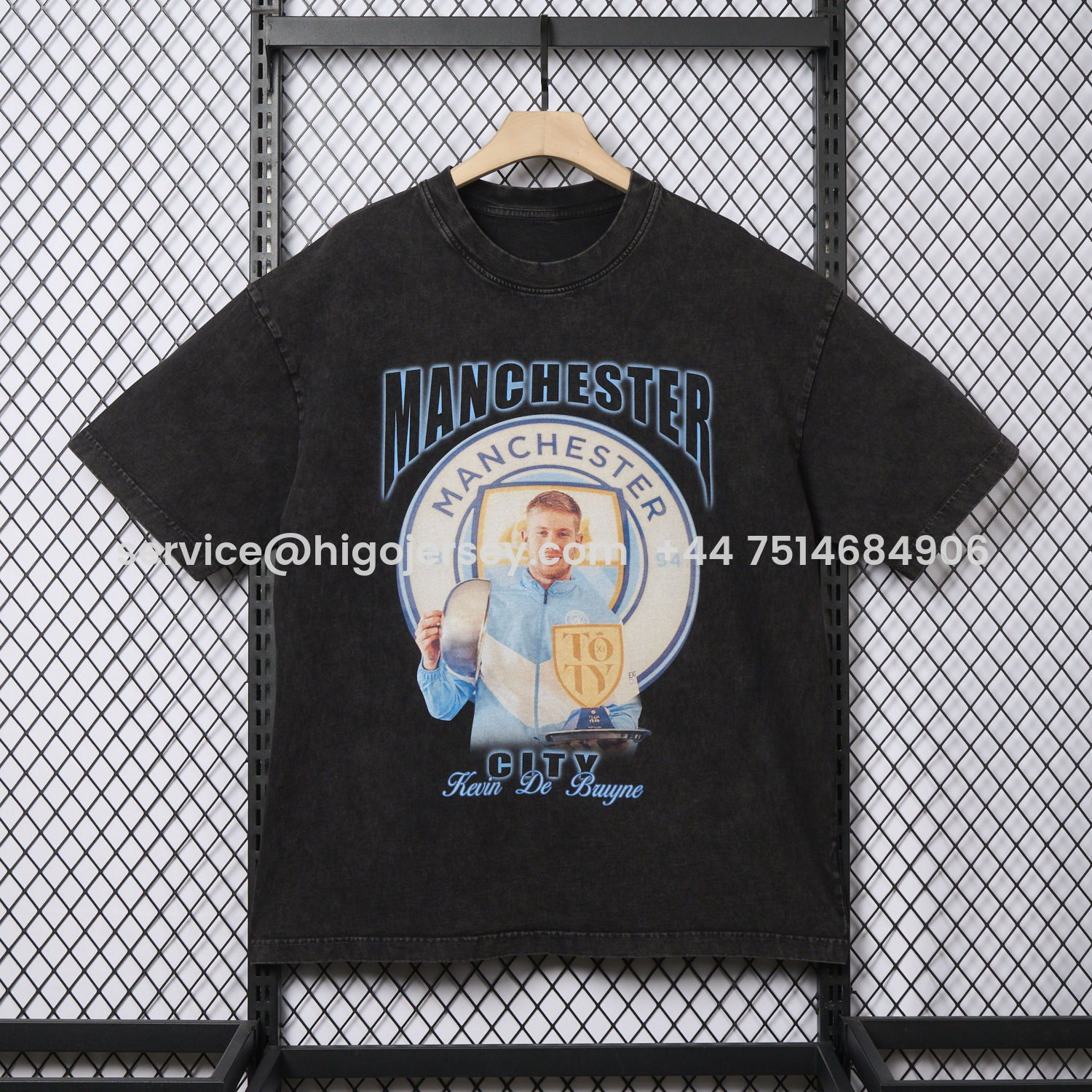 Higojerseys-Manchester City Kevin De Bruyne Cooker Oversized Washed T-Shirt