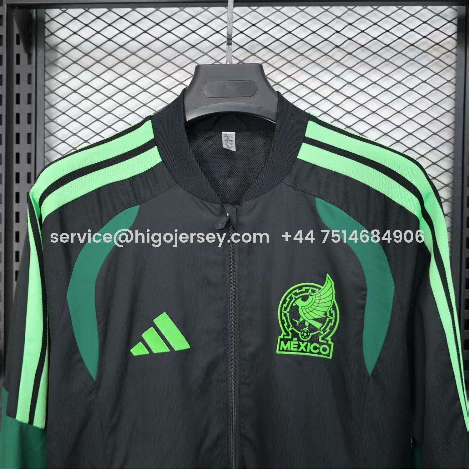 Higojerseys-Mexico 25-26 Green And Black Windbreaker Jacket