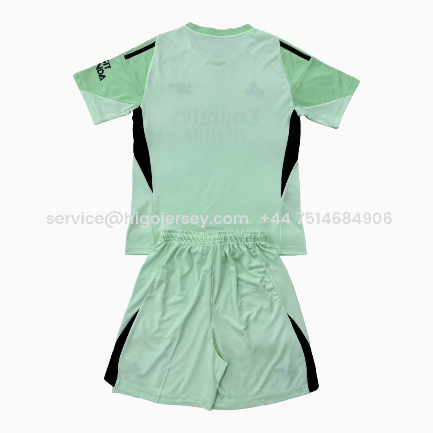 Higojerseys-Arsenal 25-26 Light Green Goalkeeper Kids Kit