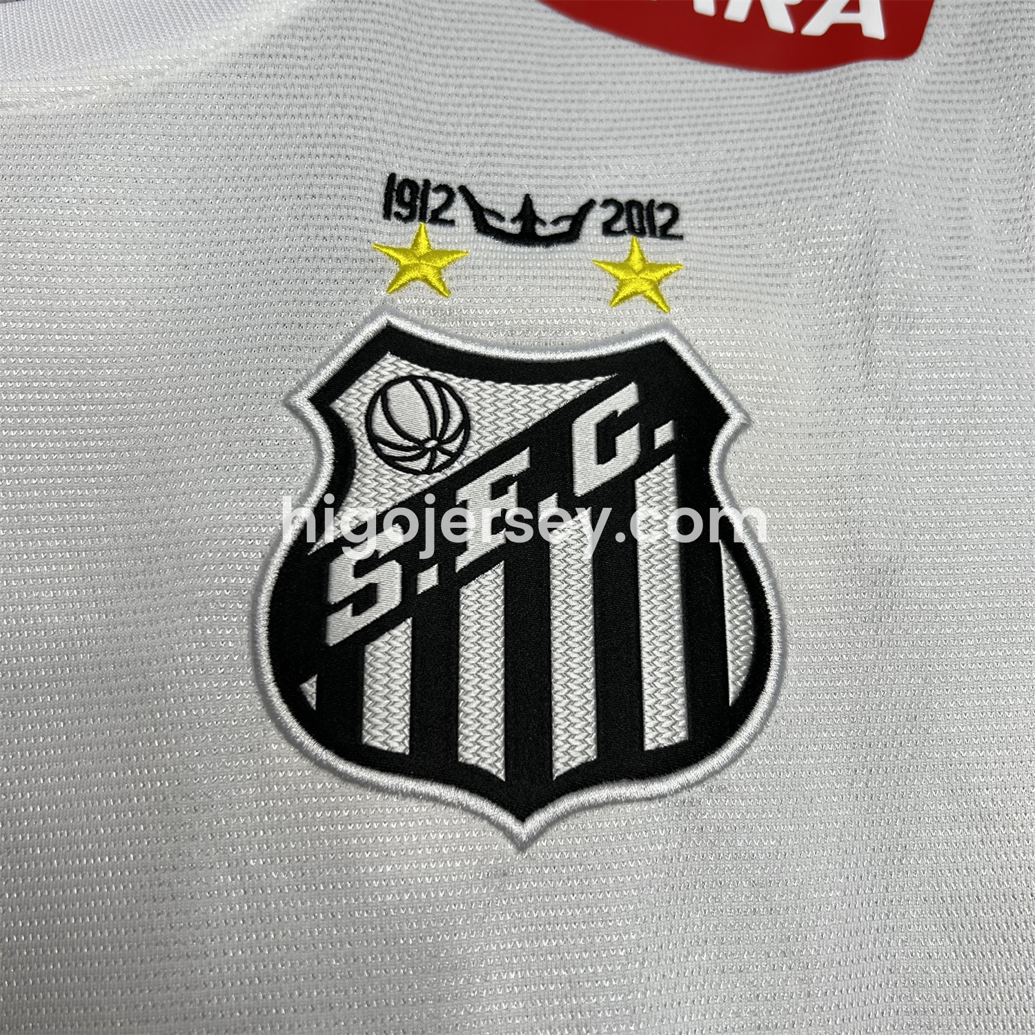 Higojerseys-Retro Santos 2012 Centennial Home Jersey with SEARA Sponsor Patch