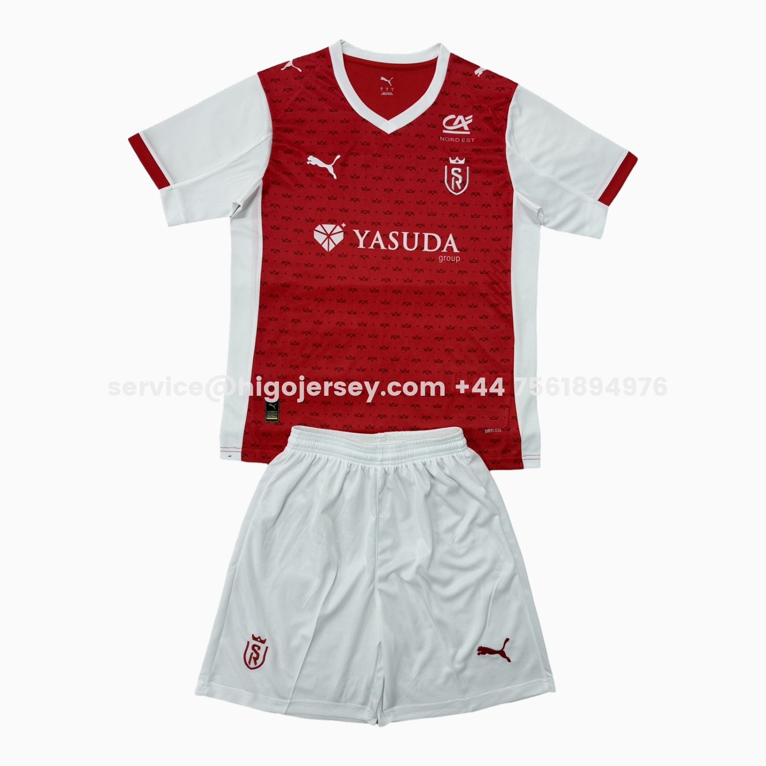 Higojerseys-Stade Reims 25-26 Home Kids Kit