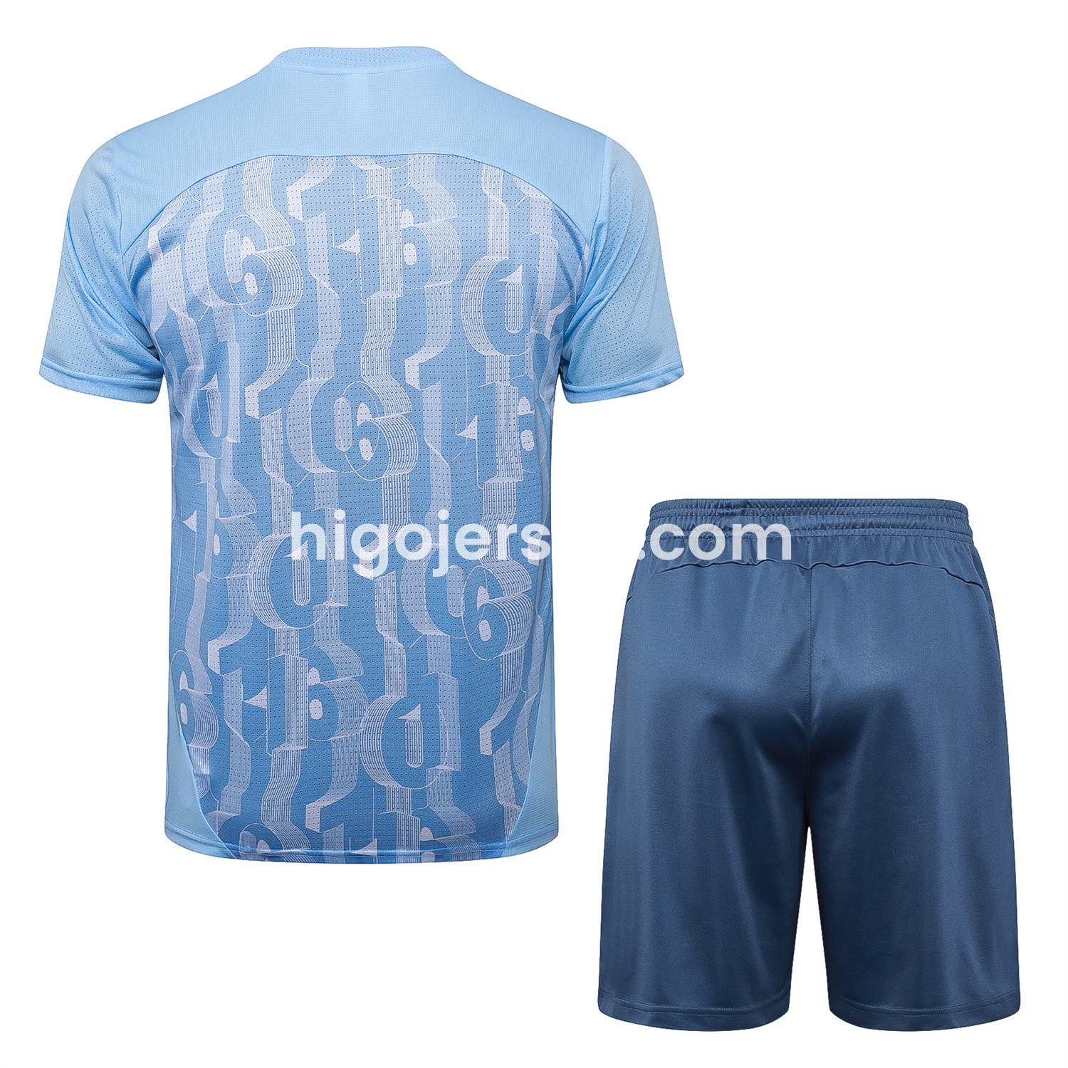 Higojerseys-Manchester United 24-25 Short-Sleeve Training Set - Light Blue