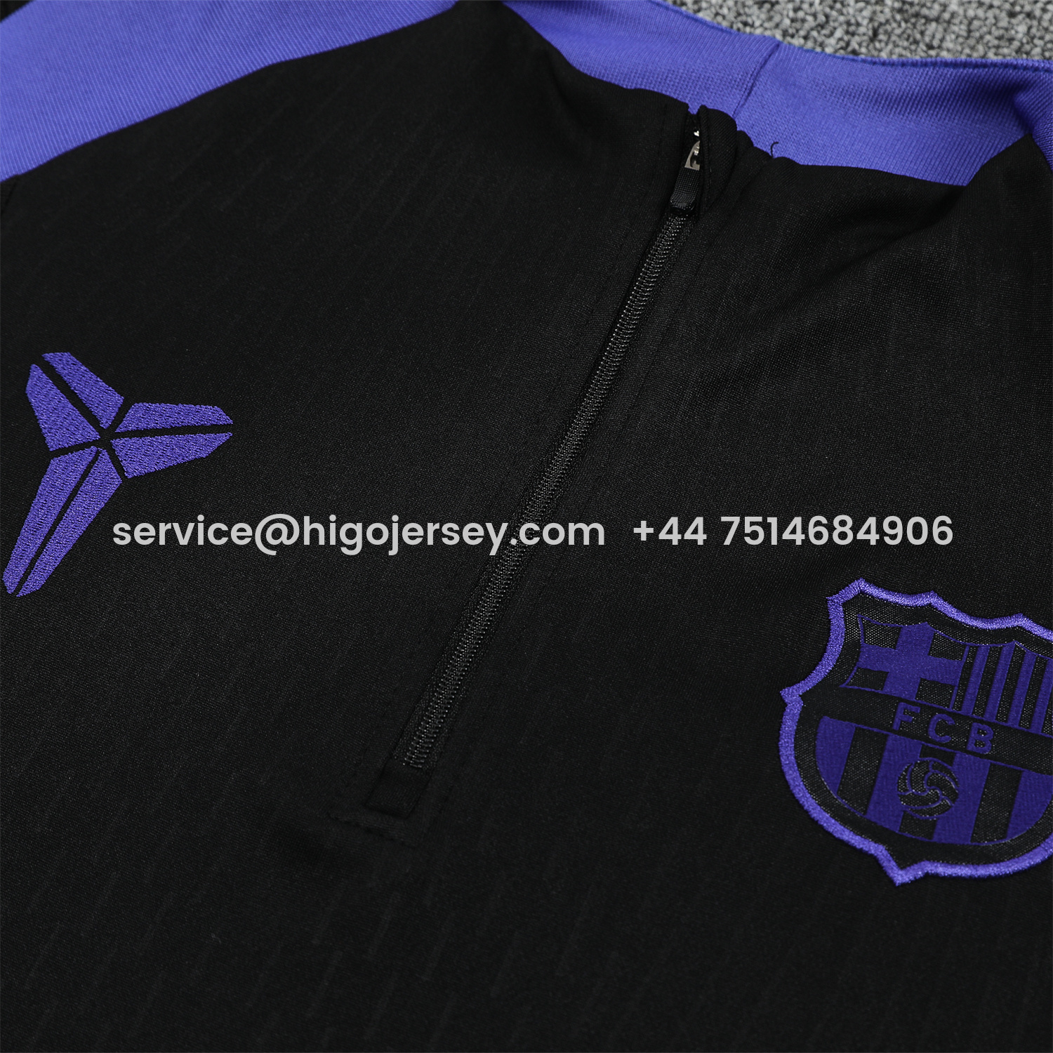 Higojerseys-Barcelona 25-26 Long Sleeve Training Set - Black Top and Black Pants
