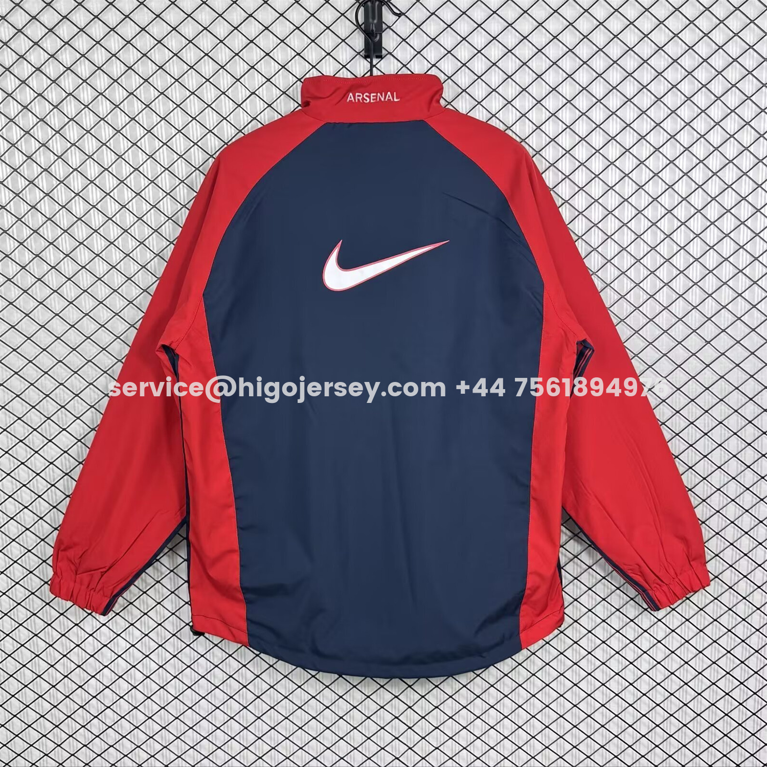 Higojerseys-Retro Arsenal 1998-99 Home Windbreaker Jacket - Red And Dark Grey