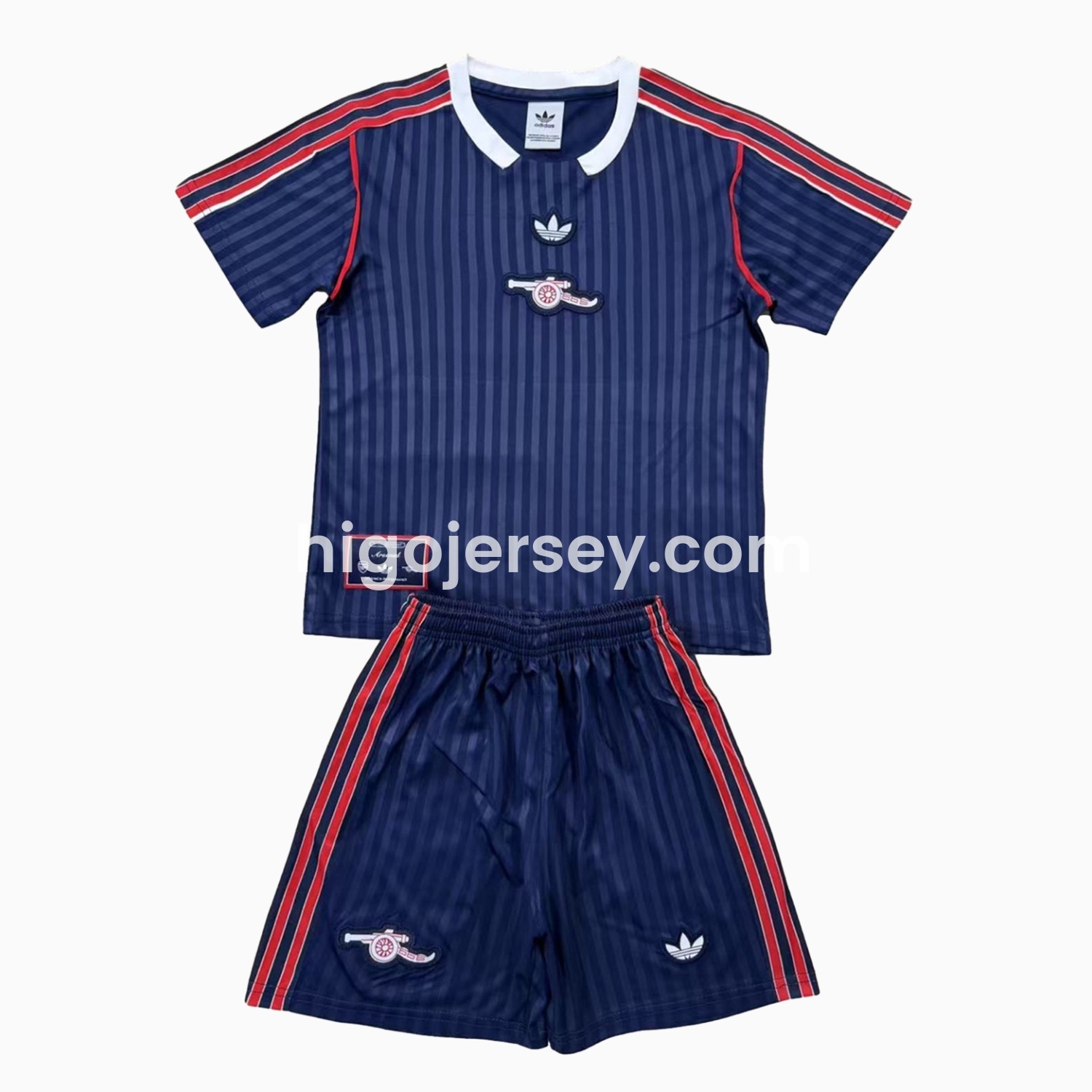 Higojerseys-Arsenal 24-25 Blue Terrace Icon Retro Style Kids Kit