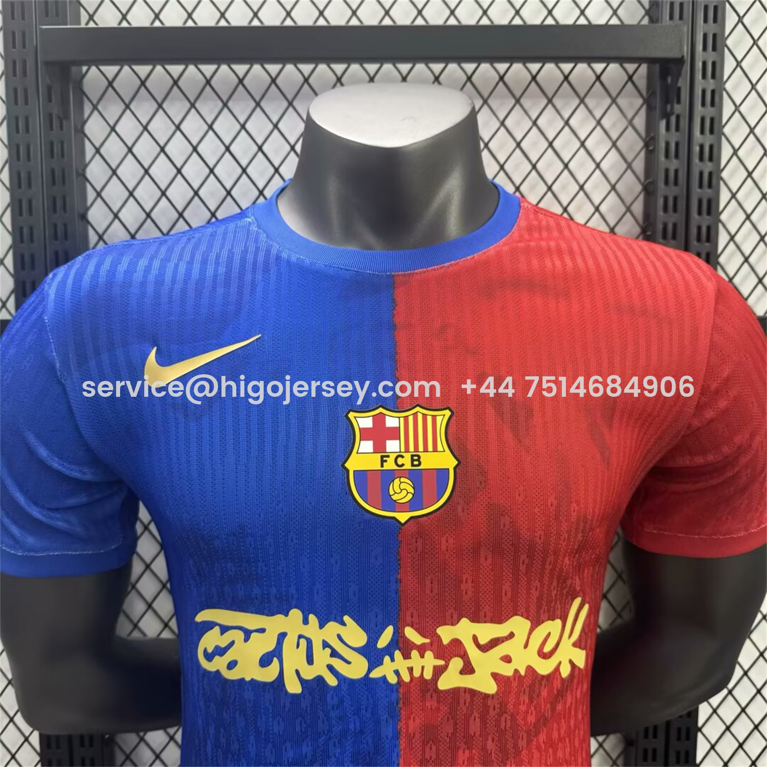 Higojerseys-Barcelona x Travis Scott 25-26 Red & Blue Special Jersey - Player Version