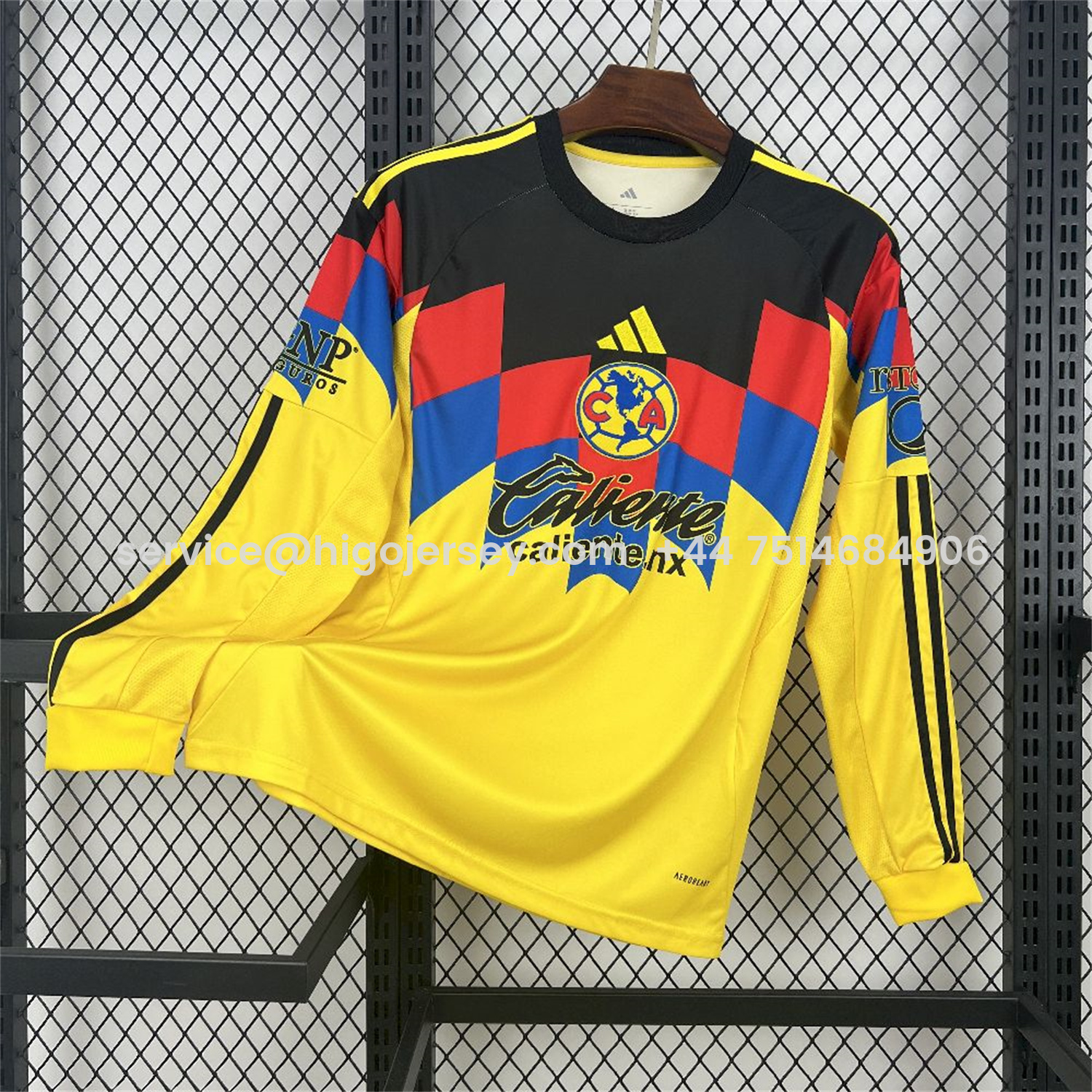 Higojerseys-Club América 25-26 Home Yellow Long Sleeves Jersey - Fans Version