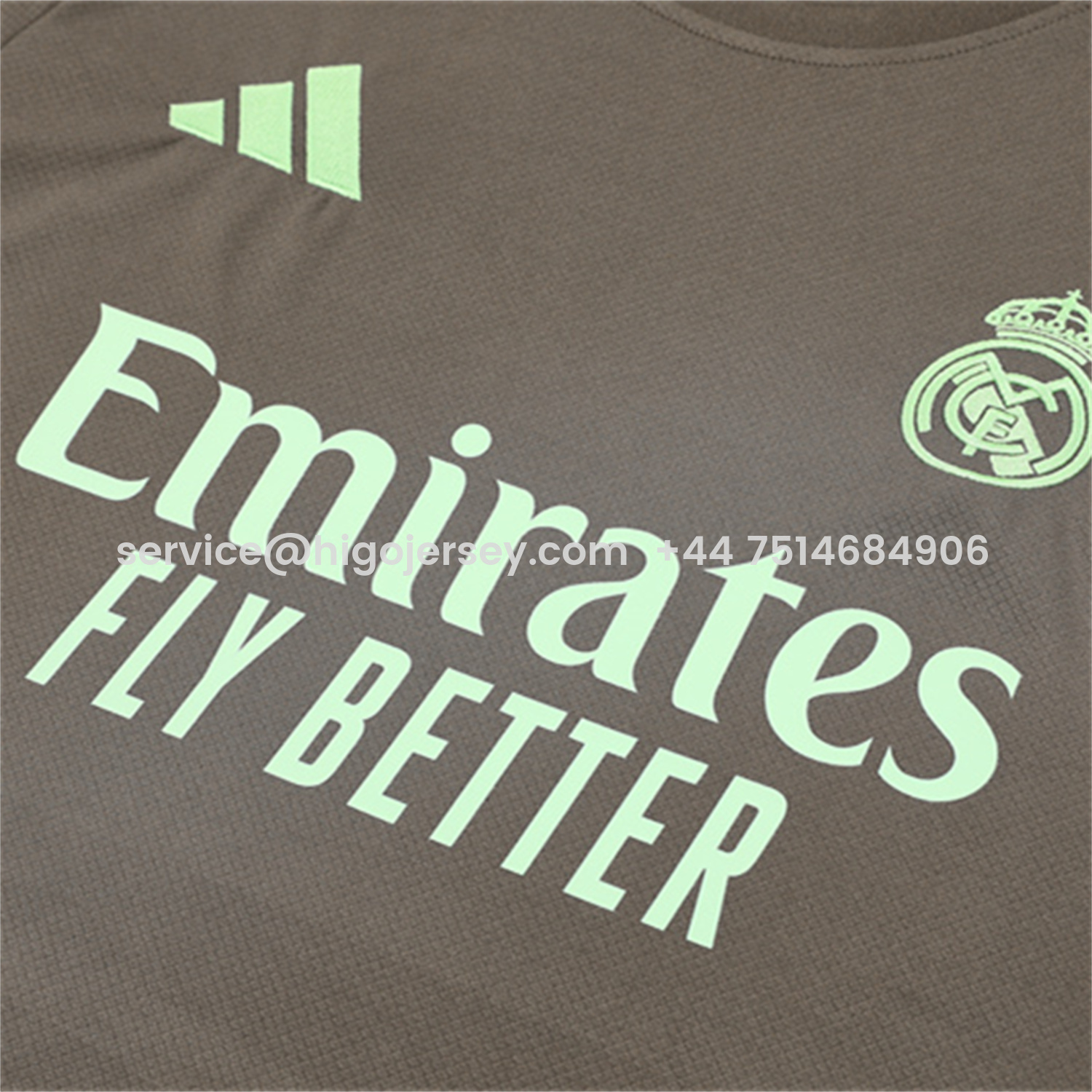 Higojerseys-Real Madrid 25-26 Short-Sleeve Training Set - Dark Khaki Top and Shorts
