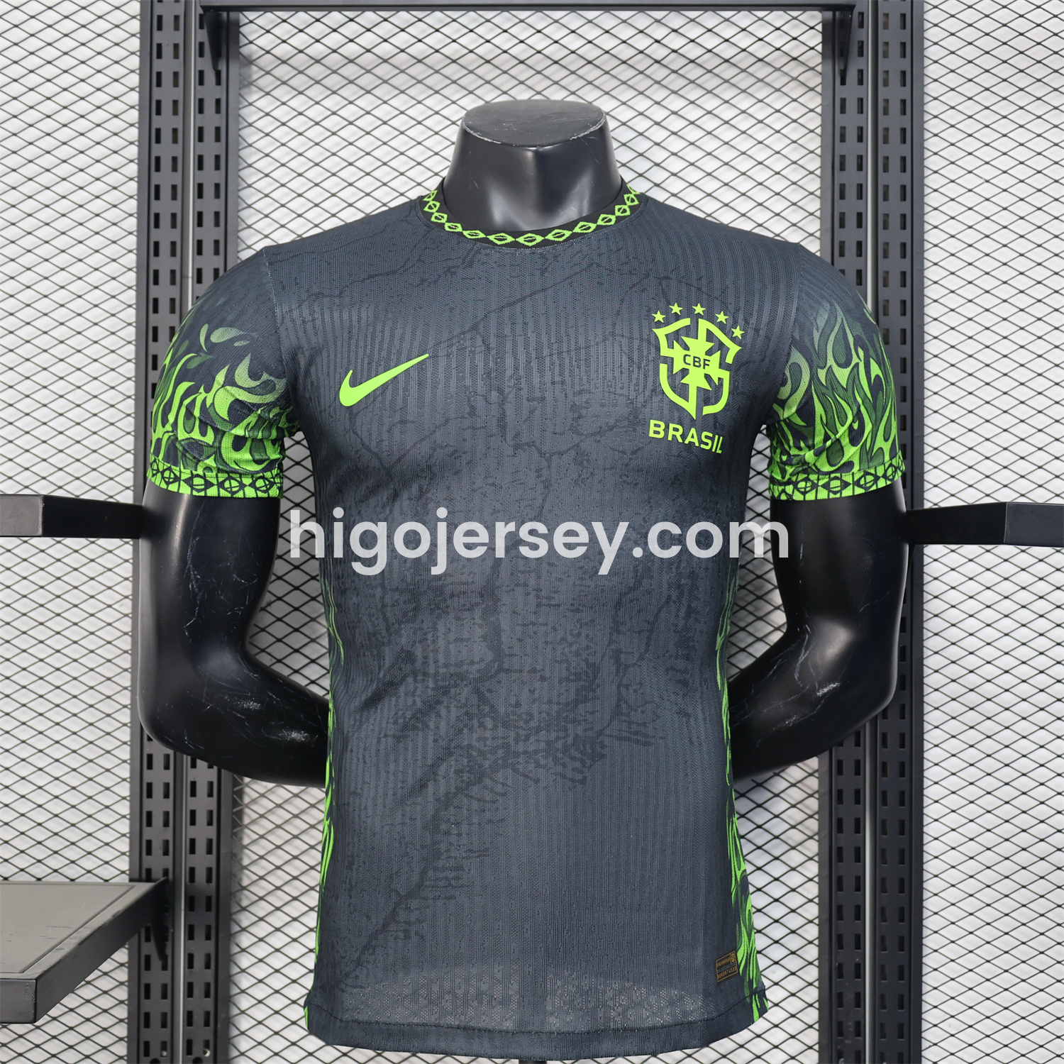 Higojerseys-Brazil 2025 Green Fire Black Special Edition Jersey - Player Version