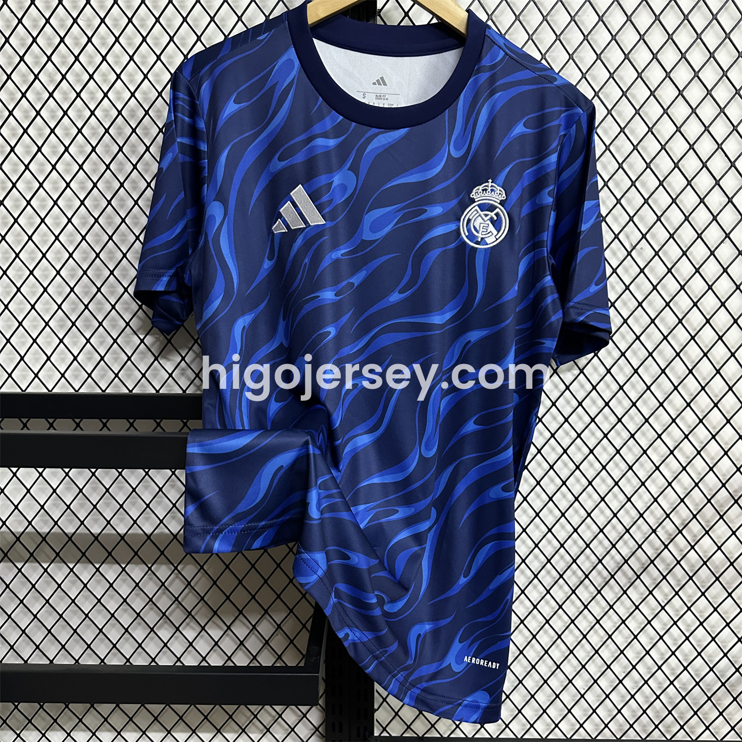 Higojerseys-Real Madrid 24-25 Blue Black Ripple Special Edition Jersey - Fans Version