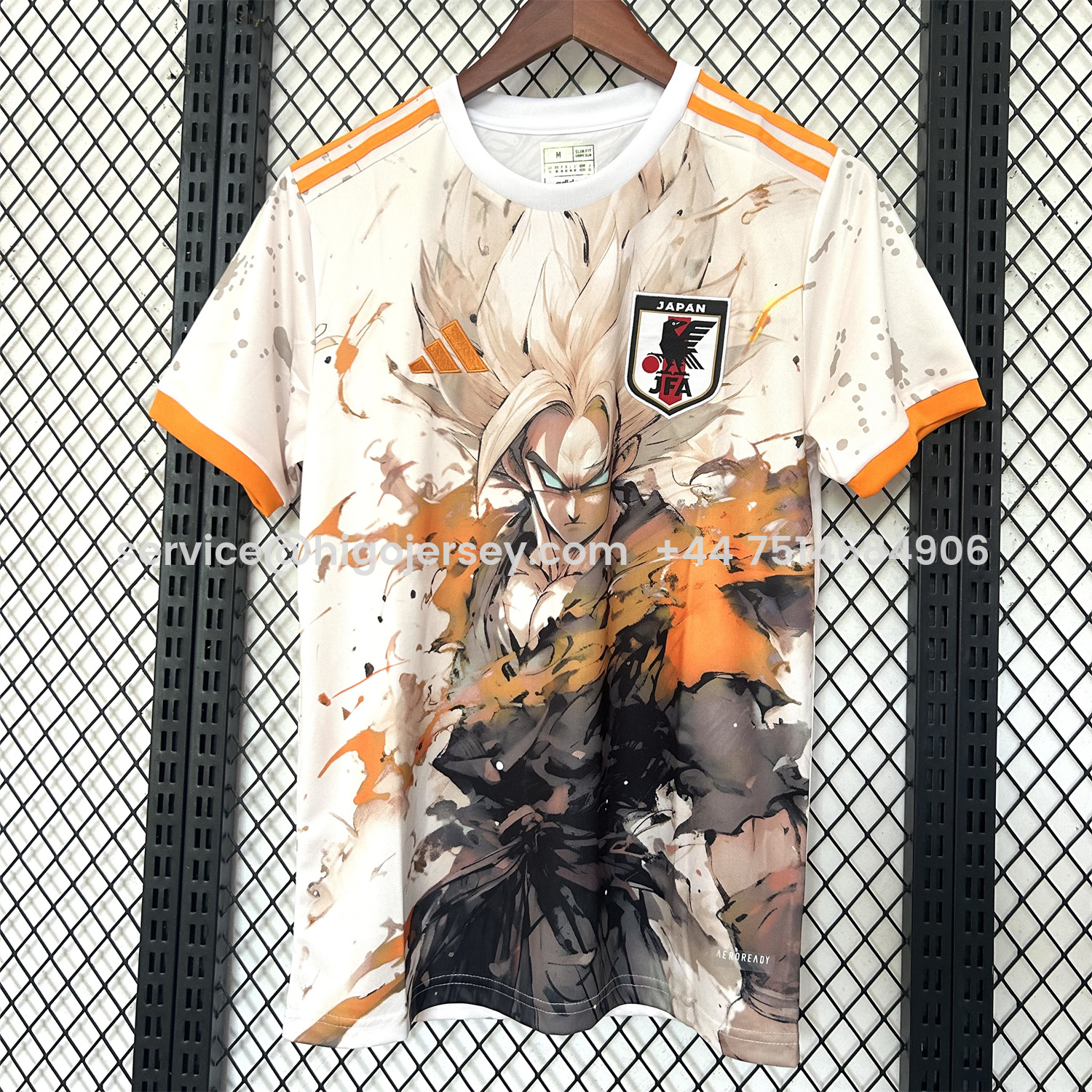 Higojerseys-Japan 25-26 Dragon Ball White Hair Goku Orange And White Special Jersey - Fans Version