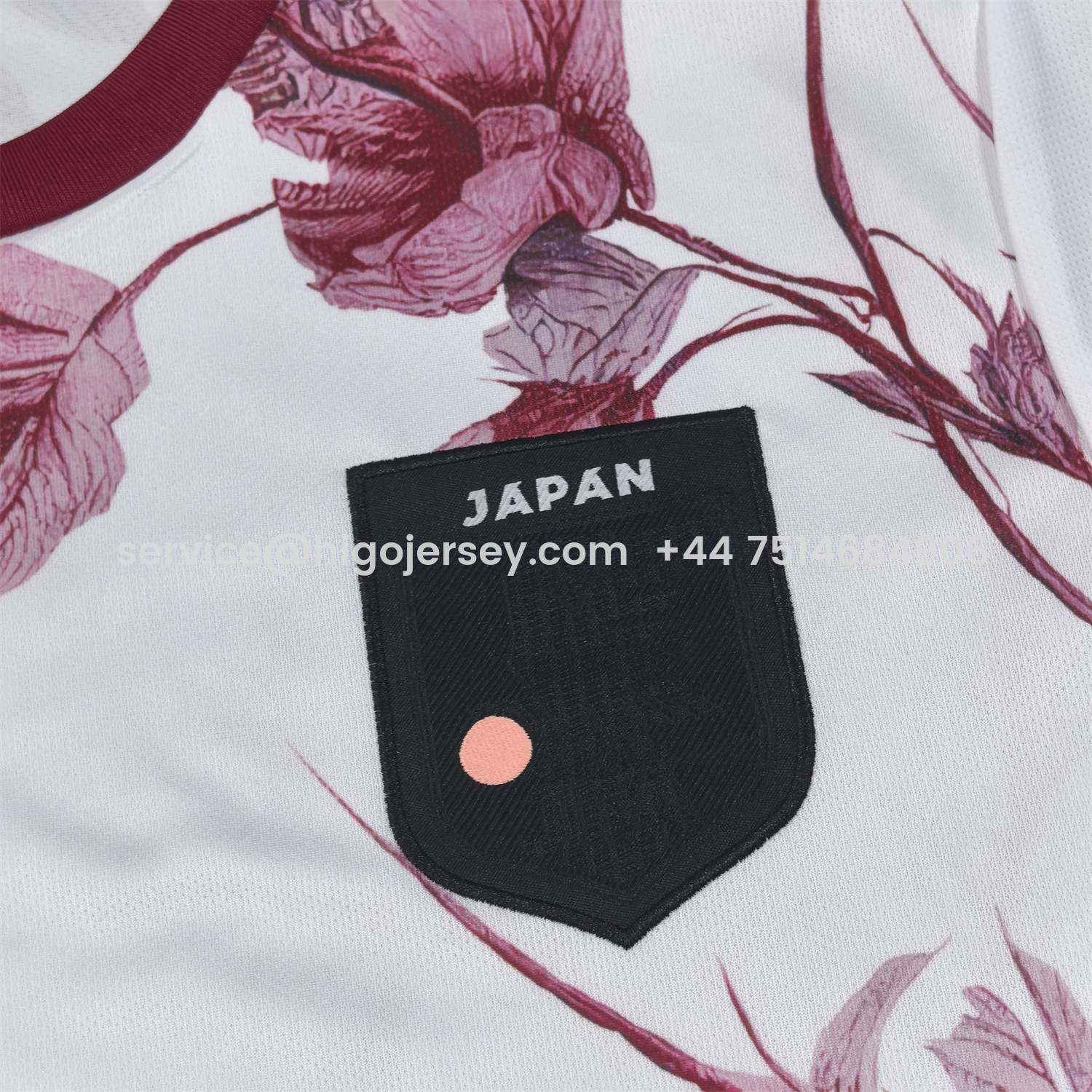Higojerseys-Japan 25-26 Red Flowers White Jersey - Fans Version