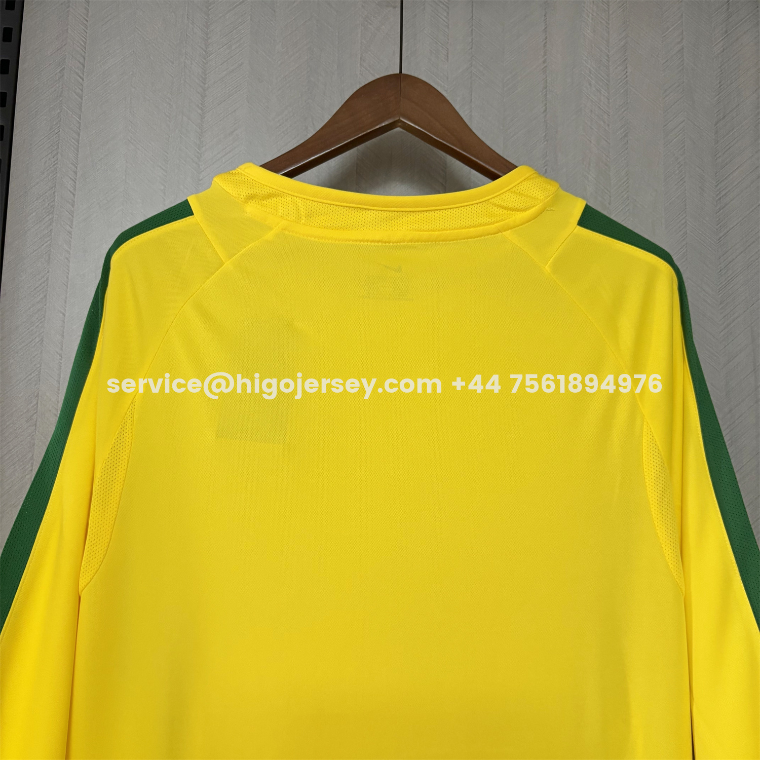 Higojerseys-Retro Brazil 2002 Home Long Sleeves Jersey