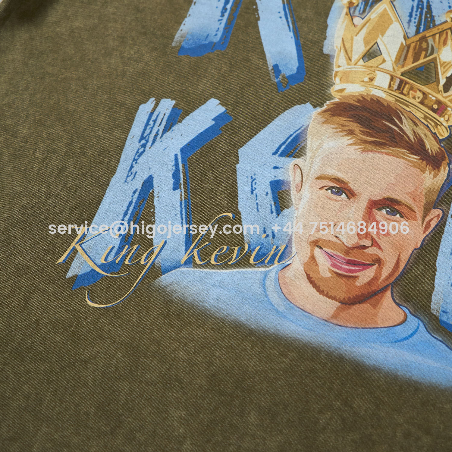 Higojerseys-Manchester City Kevin De Bruyne King Oversized Washed T-Shirt