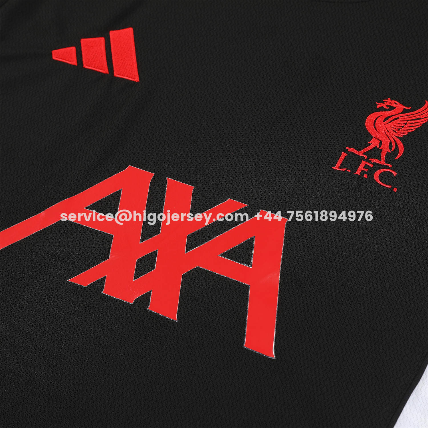 Higojerseys-Liver.pool 25-26 Short-Sleeve Training Set - Black With Red Top & Black Shorts