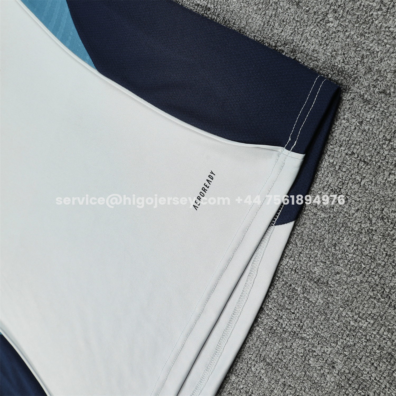 Higojerseys-Arsenal 25-26 Short-Sleeve Training Set - Grey Top & Deep Blue Shorts