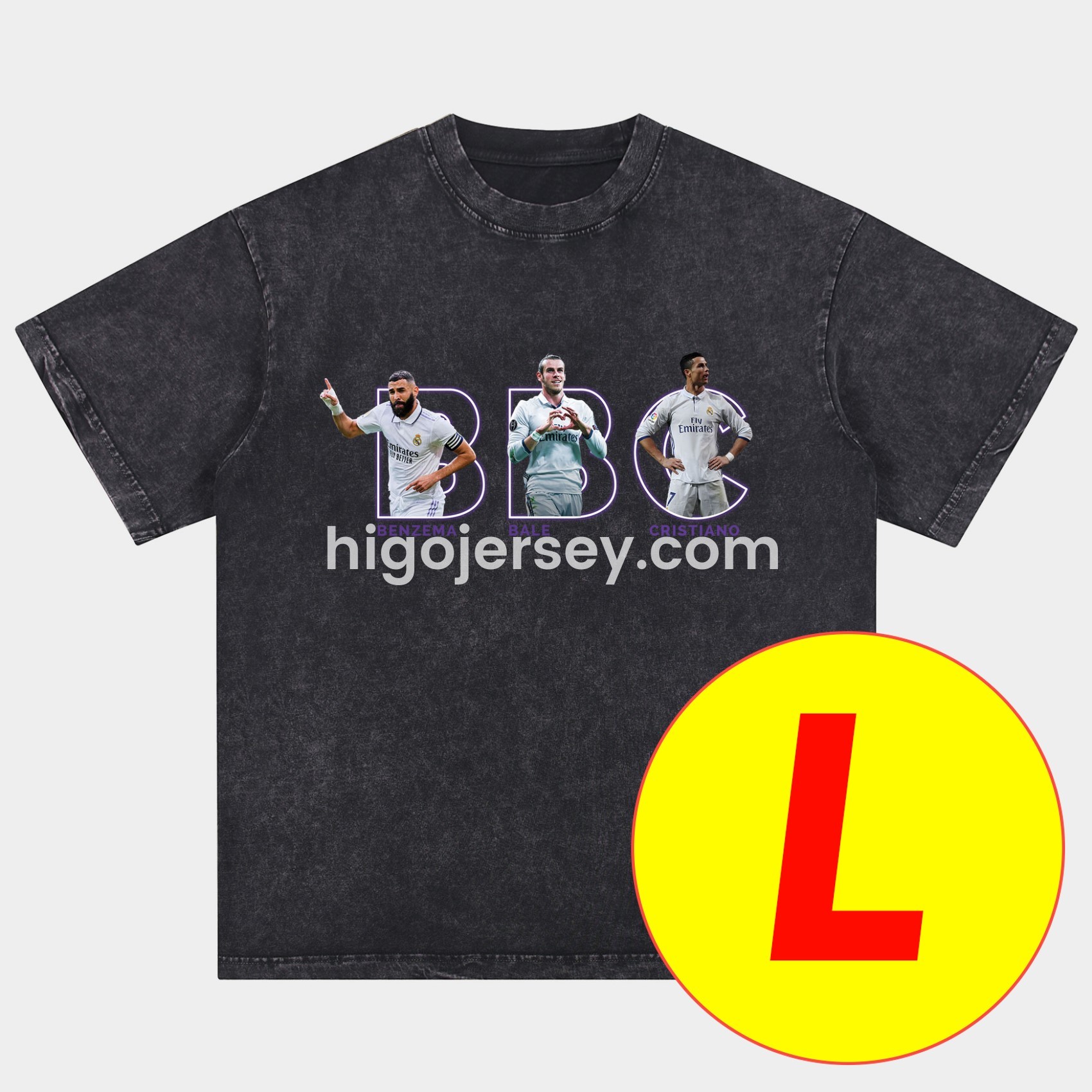 Higojerseys-Cristiano Ronaldo Portugal Real Madrid Manchester United Oversized Washed T-Shirt
