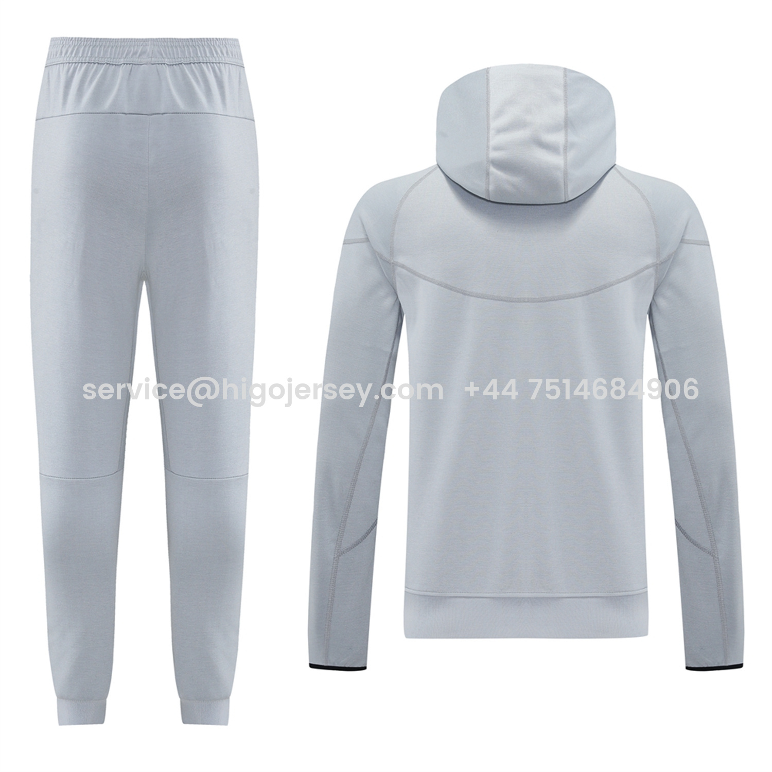 Higojerseys-Barcelona 25-26 Hooded Jacket Training Tracksuit - Grey Jackets & Pants