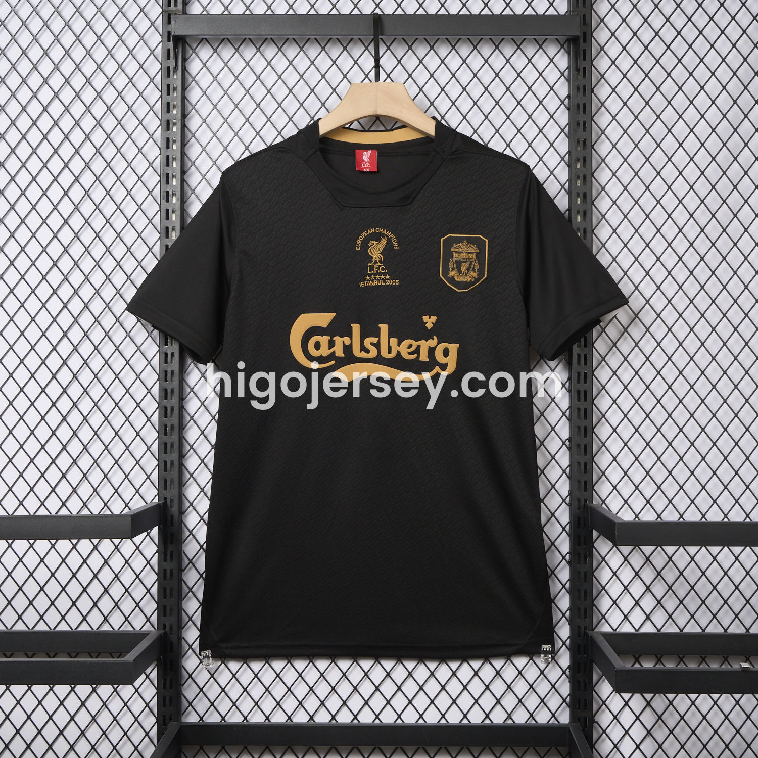 Higojerseys-Liver.pool 25-26 Istanbul 2005 Anniversary Black Jersey - Fans Version