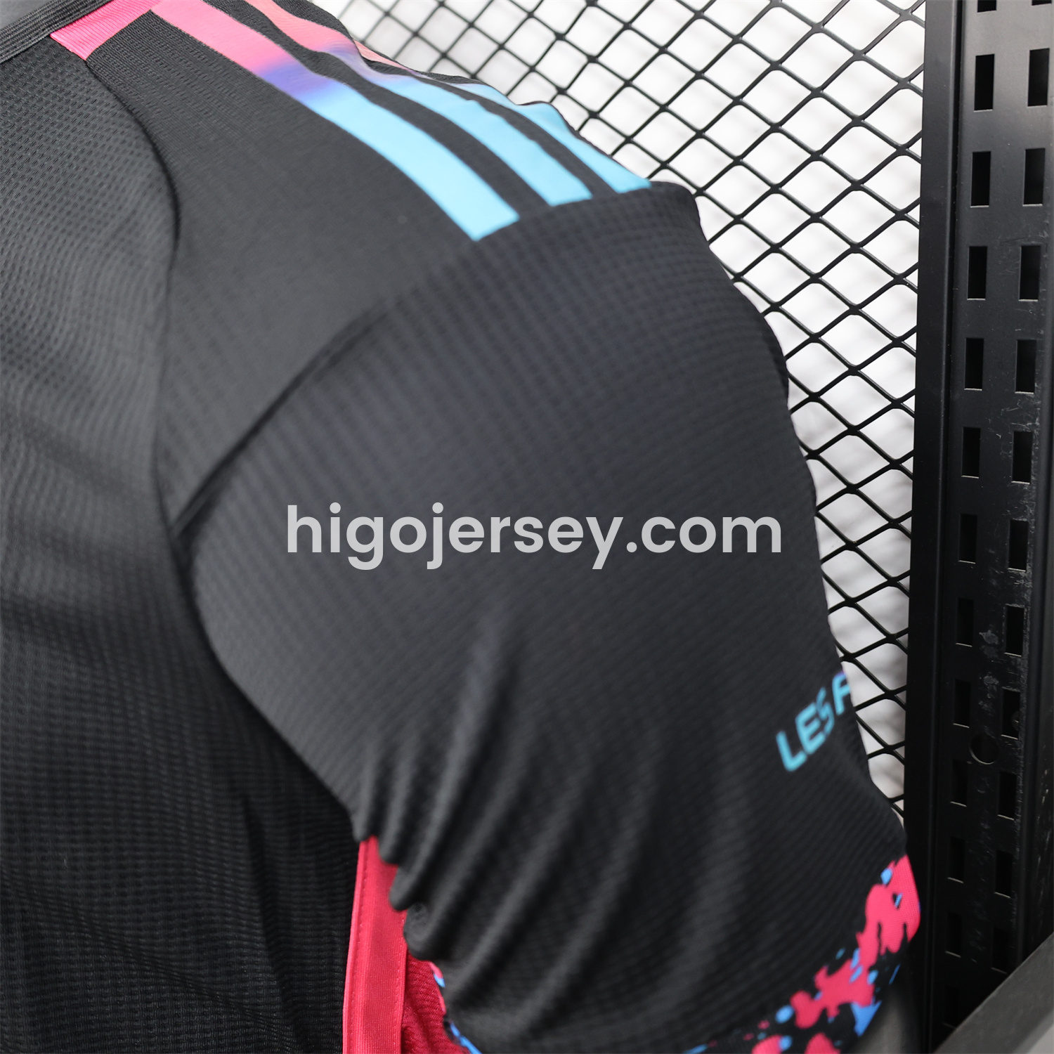 Higojerseys-Algeria 25-26 Pure Black with Fluorescent Green Powder Advertising Jersey - Player Version